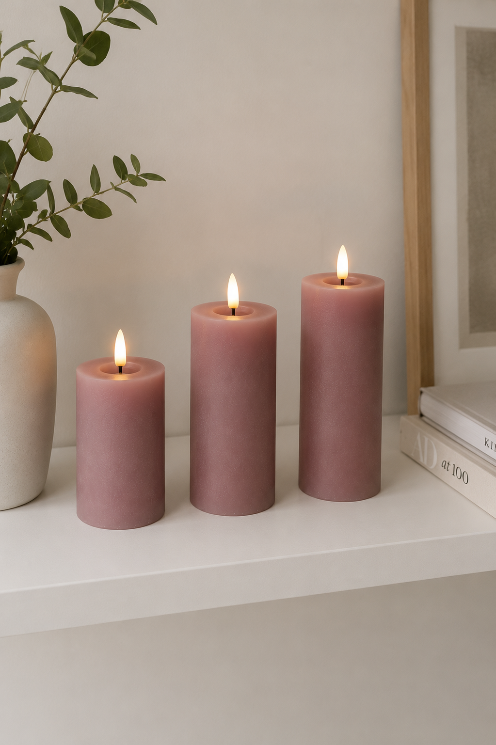 Blockljus Rosa - Flera storlekar