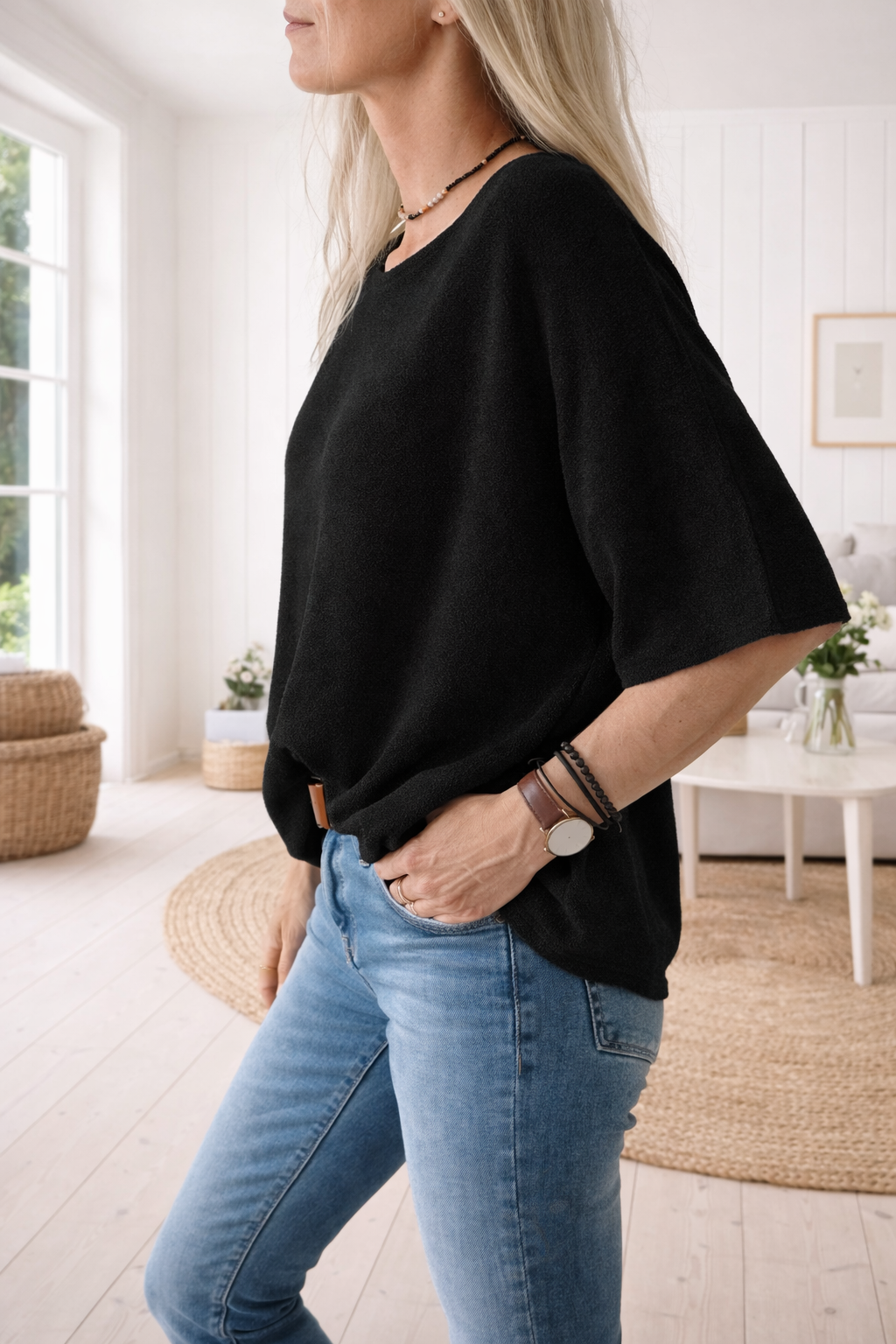 Blus Sia Black – Oversize