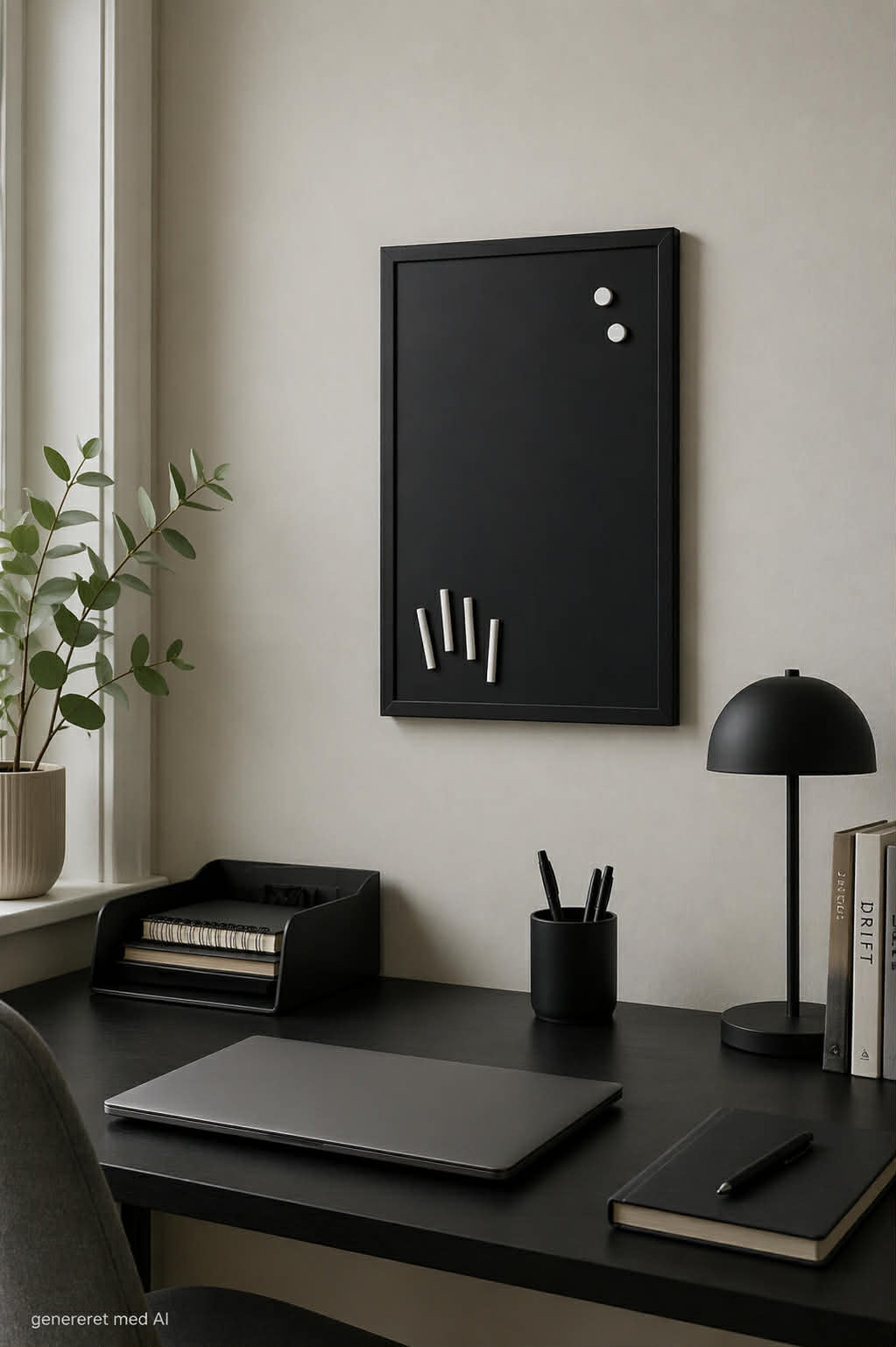 Magnetisk krittavla svart ram, 40 x 60 cm.