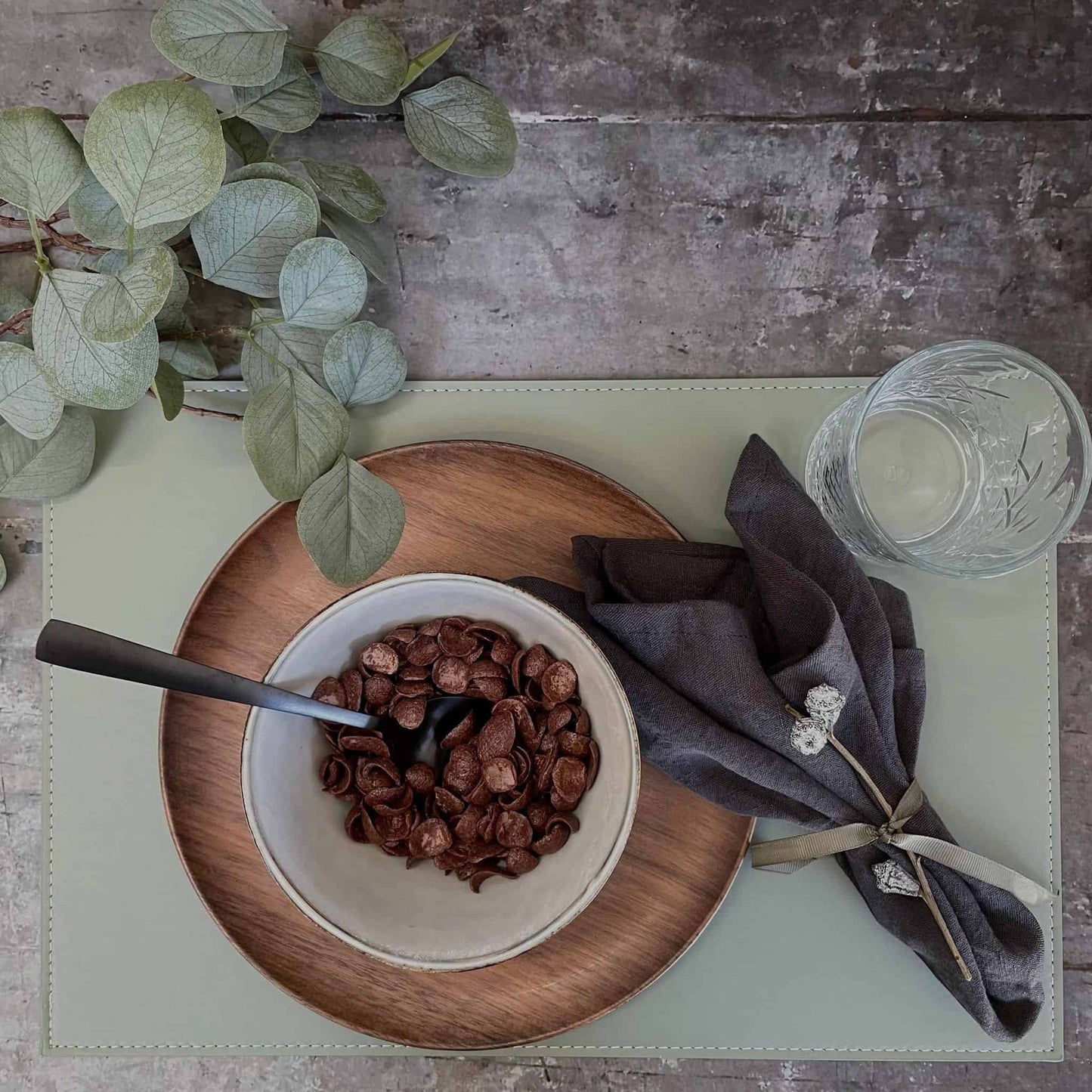 Dækkeserviet - 30x45 Støvgrøn - VIAMAJA.DK