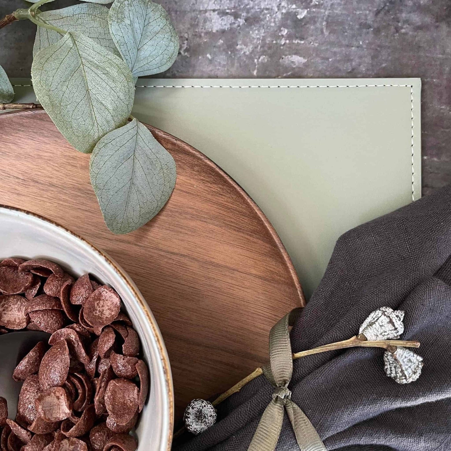 Dækkeserviet - 30x45 Støvgrøn - VIAMAJA.DK