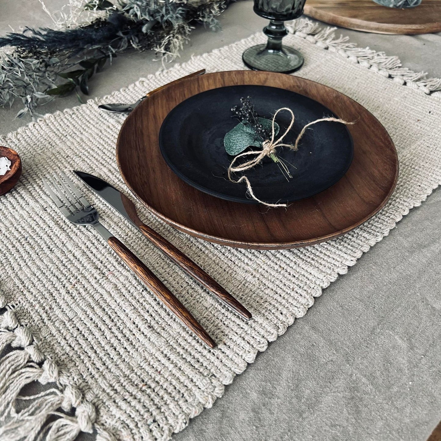 Dækkeserviet Natur - Recycling Cotton - VIAMAJA.DK