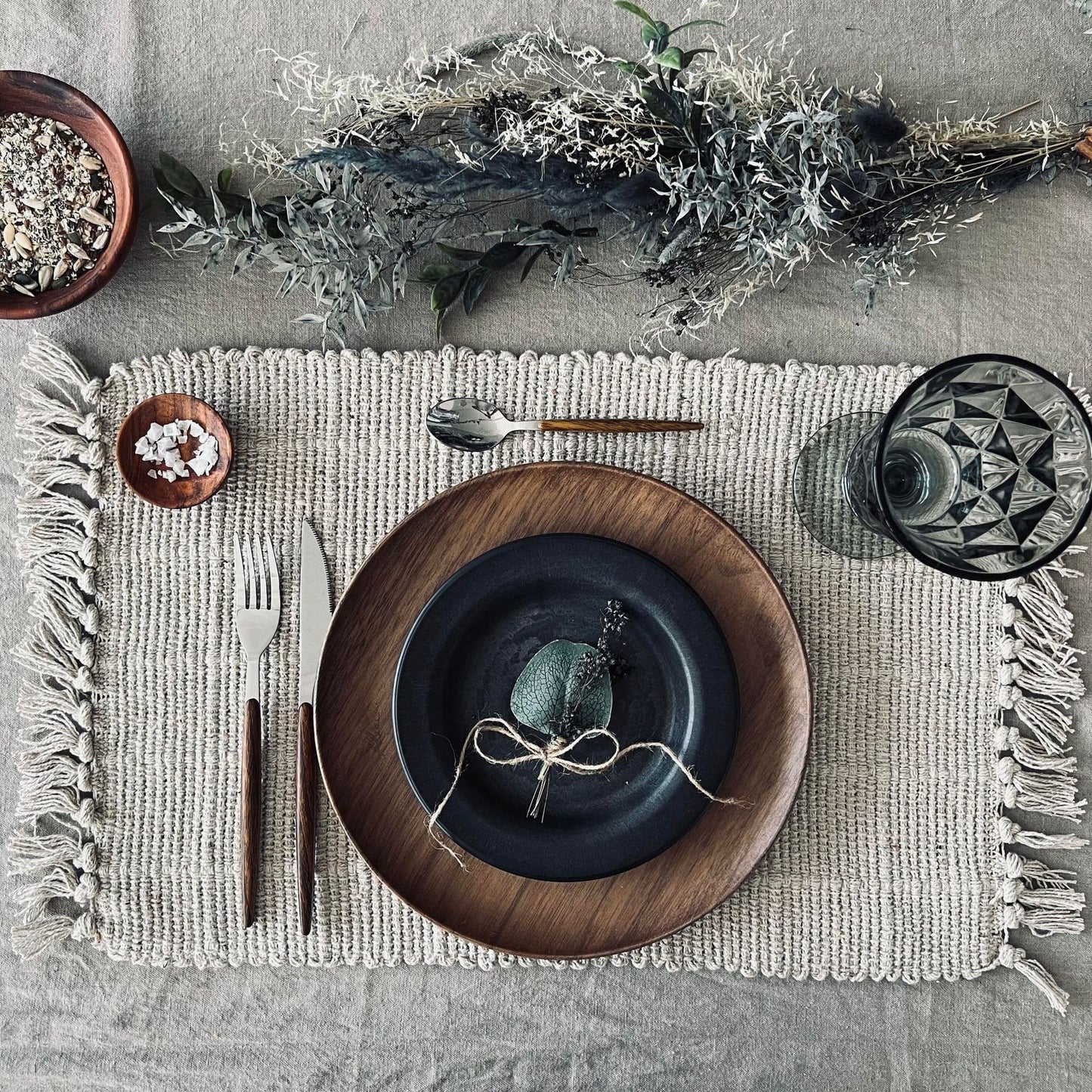 Dækkeserviet Natur - Recycling Cotton - VIAMAJA.DK