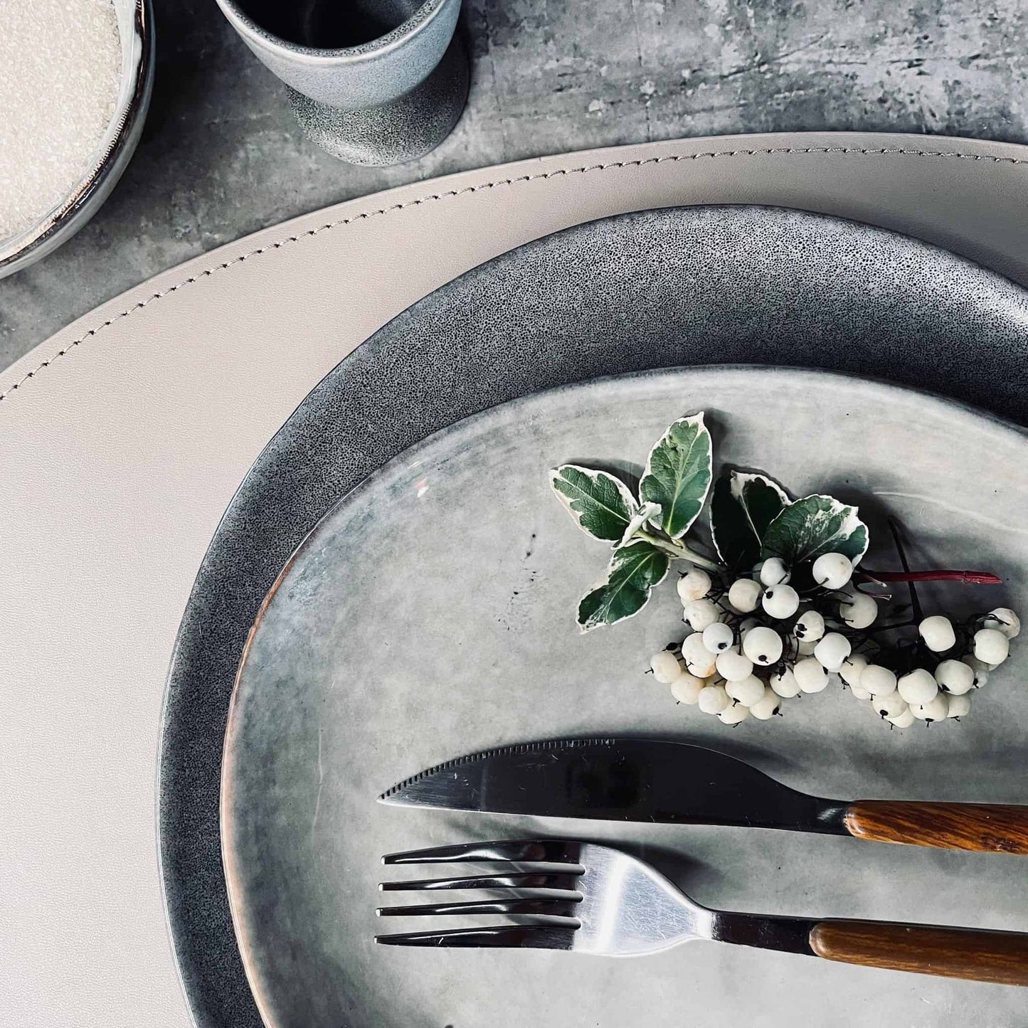 Dækkeserviet oval Sand - VIAMAJA.DK