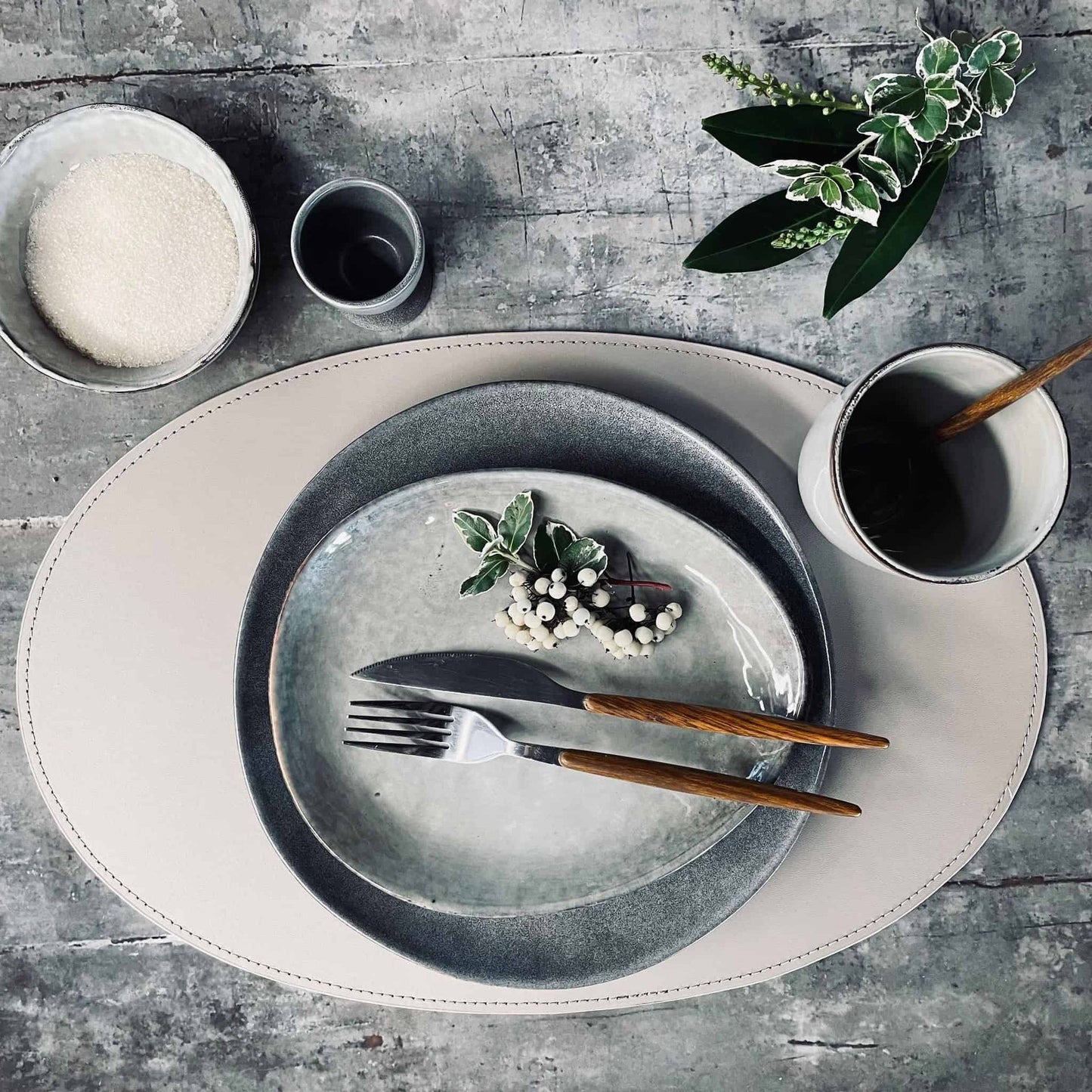 Dækkeserviet oval Sand - VIAMAJA.DK