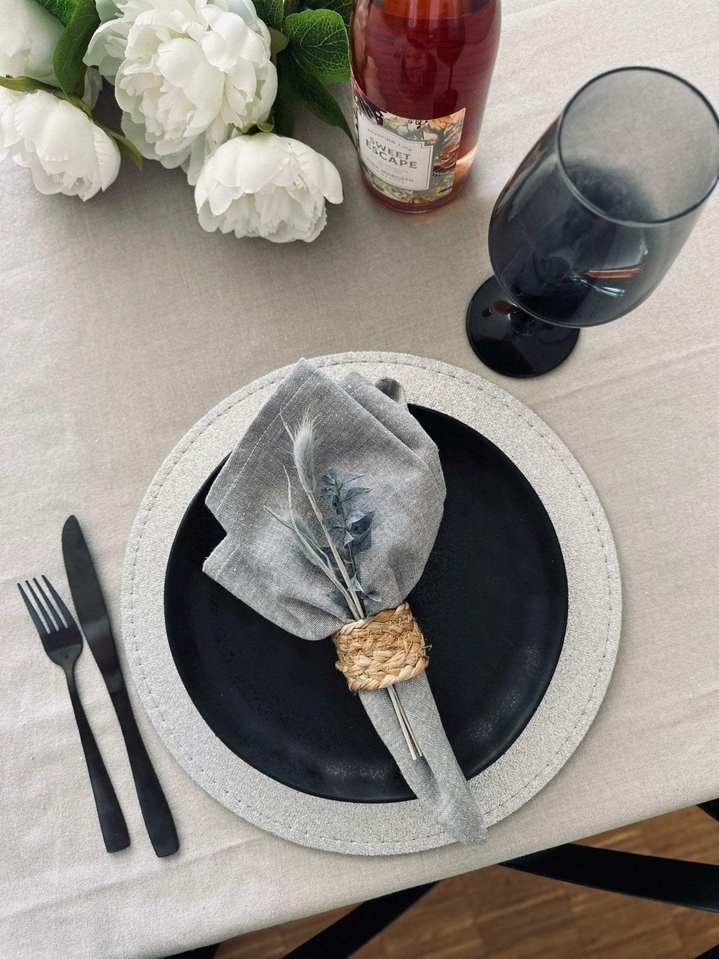 Dækkeserviet – Sølv glimmer - VIAMAJA.DK