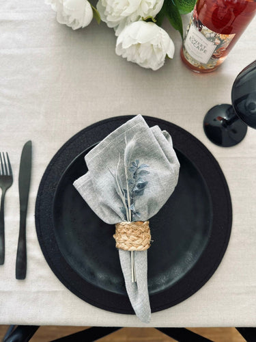 Dækkeserviet – Sort med glimmer - VIAMAJA.DK