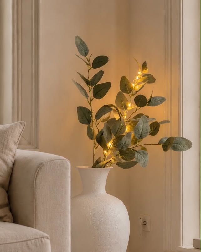 Eucalyptus gren med belysning - 100cm
