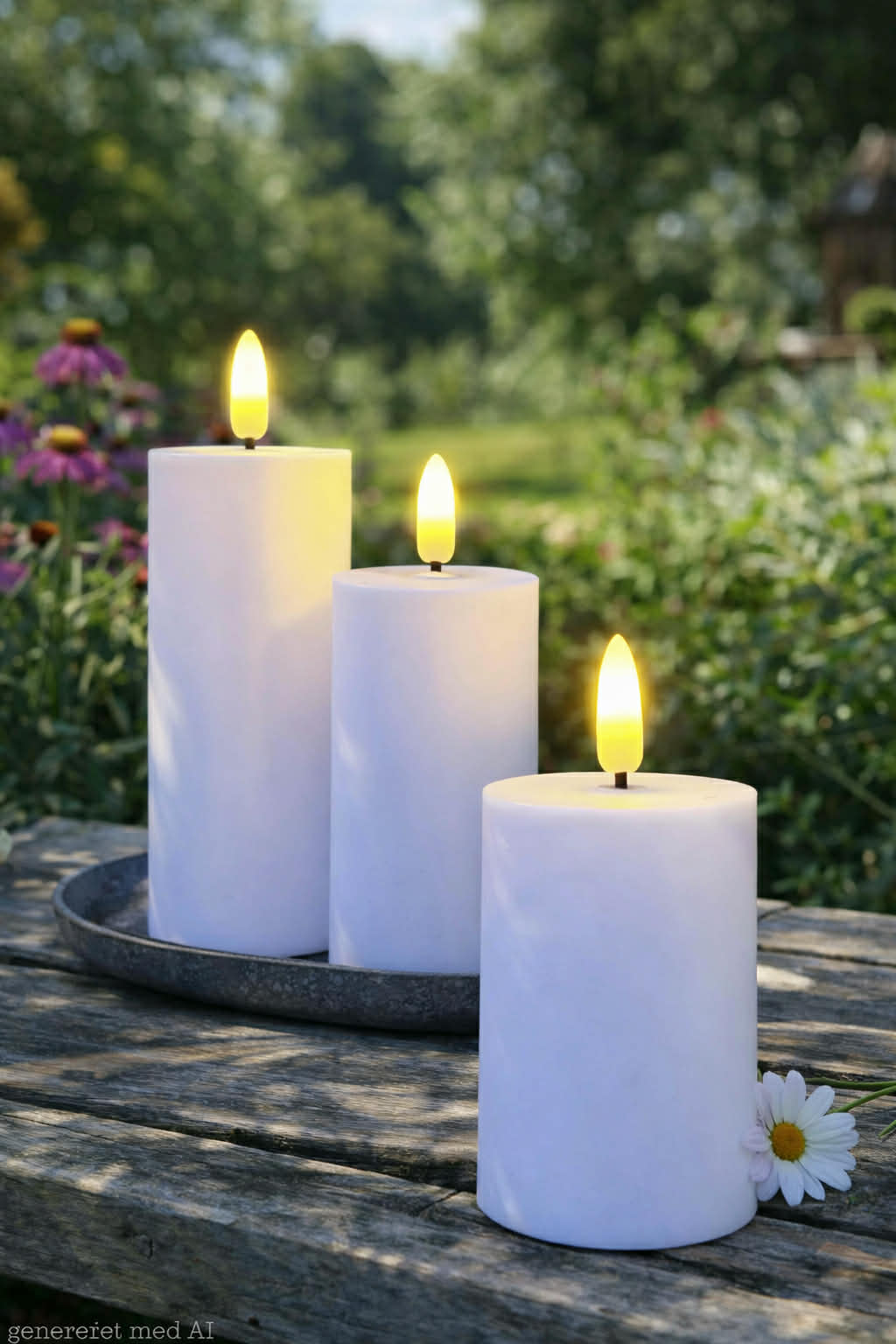 LED Utomhus Blockljus Set om 3 st - Vit