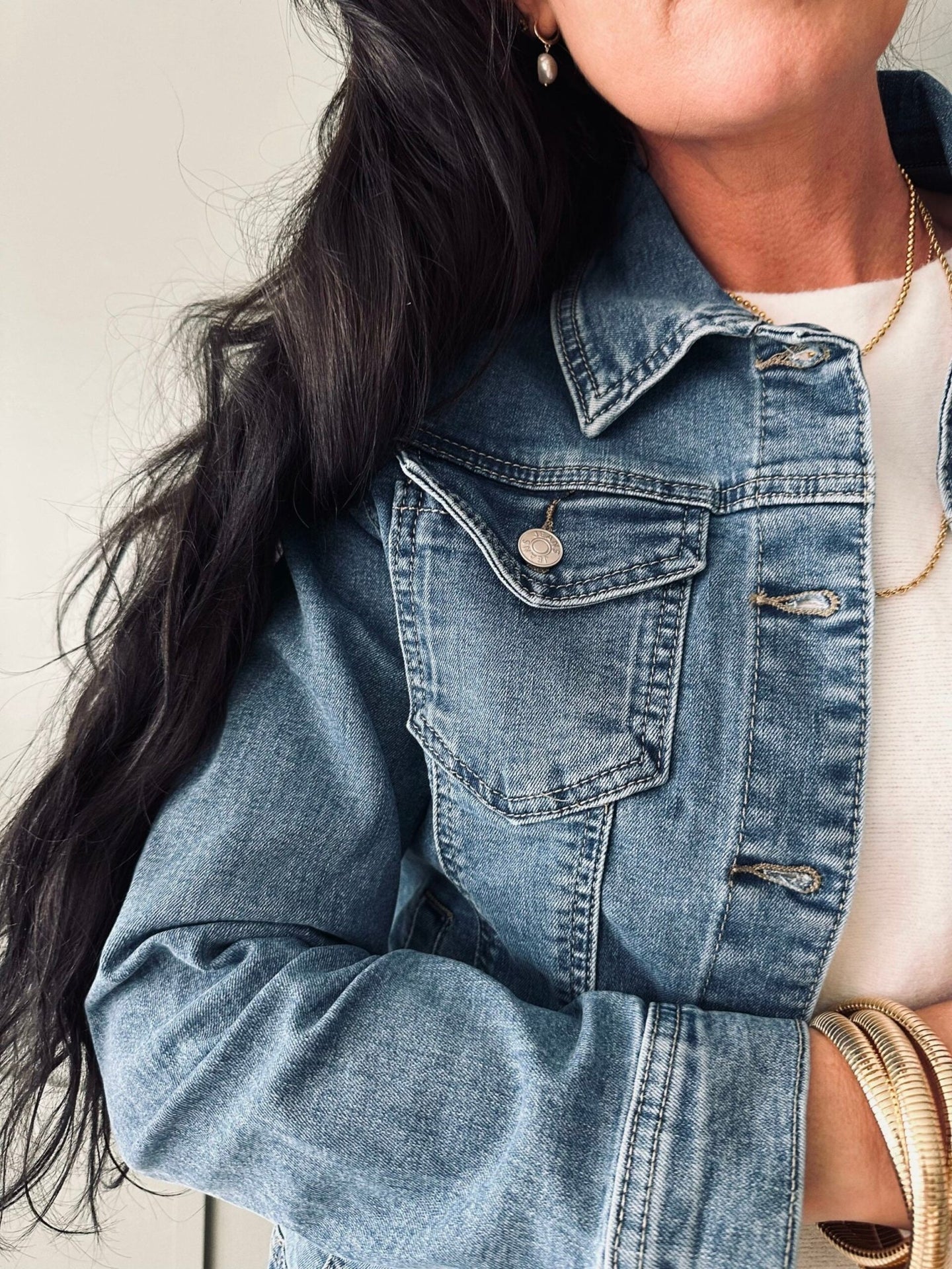 Denim jakke med stretch - VIAMAJA.DK