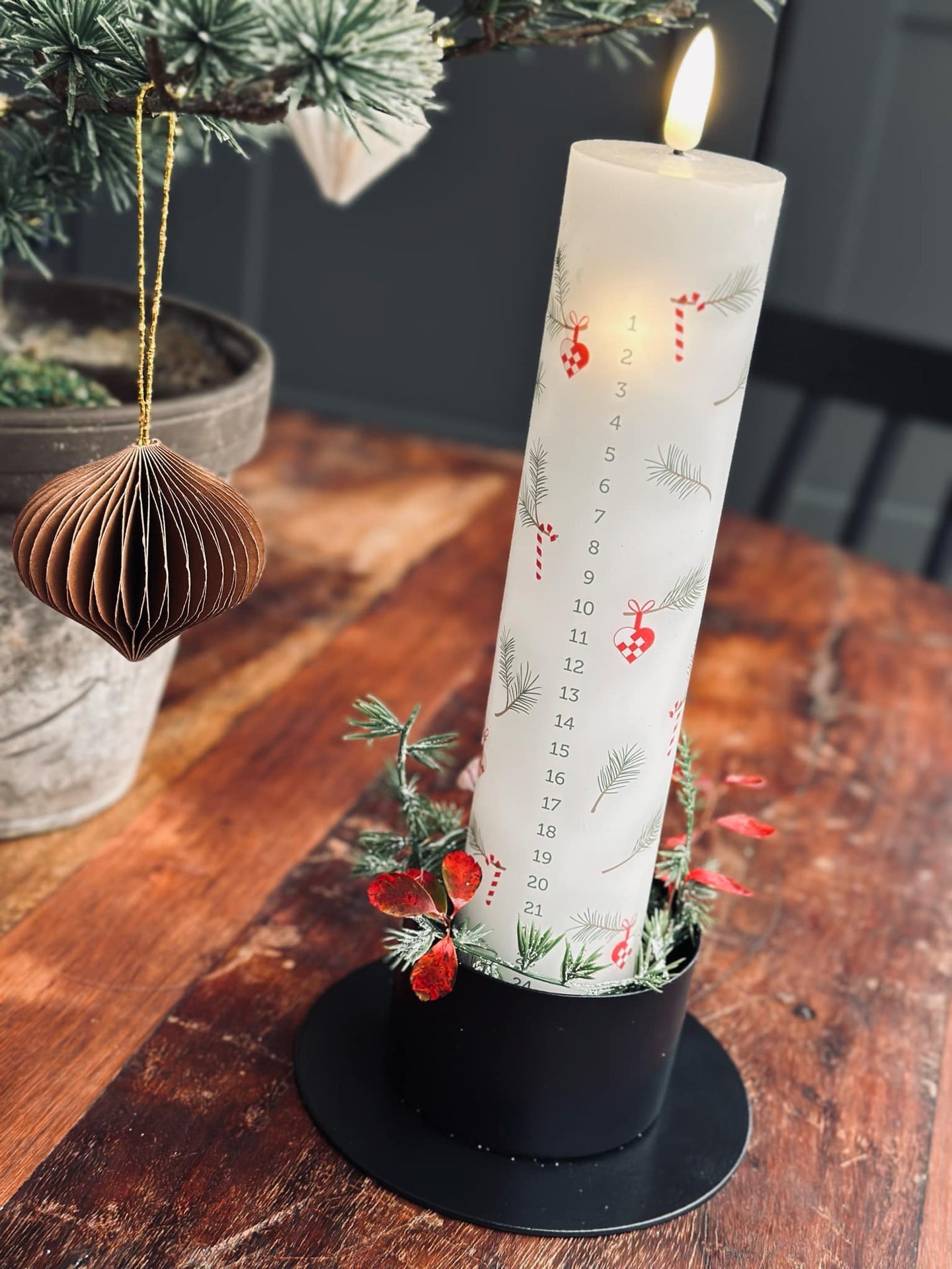 Ljusstake KOMBI Svart för blockljus dia 5cm + dia 7cm