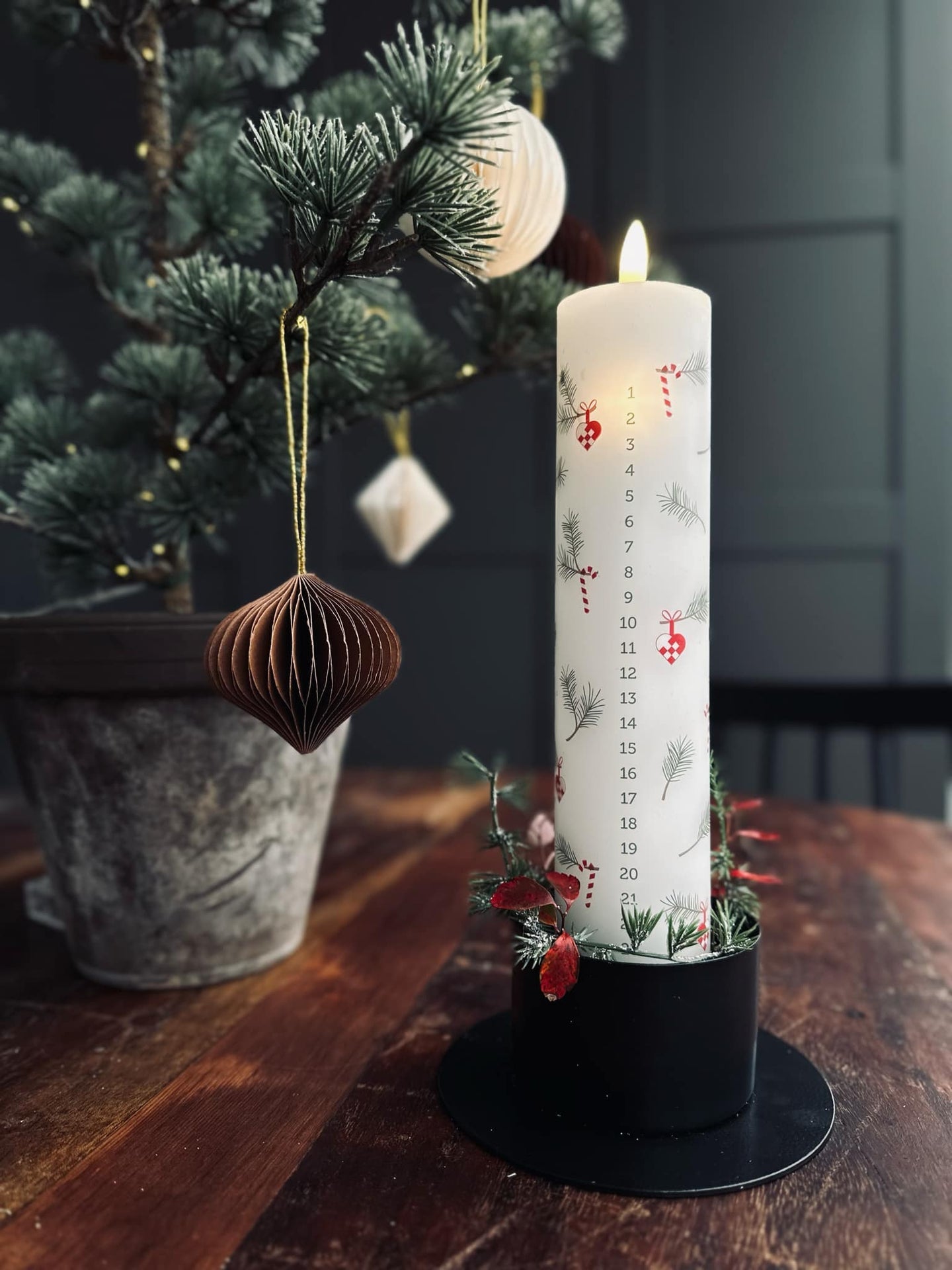 Ljusstake KOMBI Svart för blockljus dia 5cm + dia 7cm