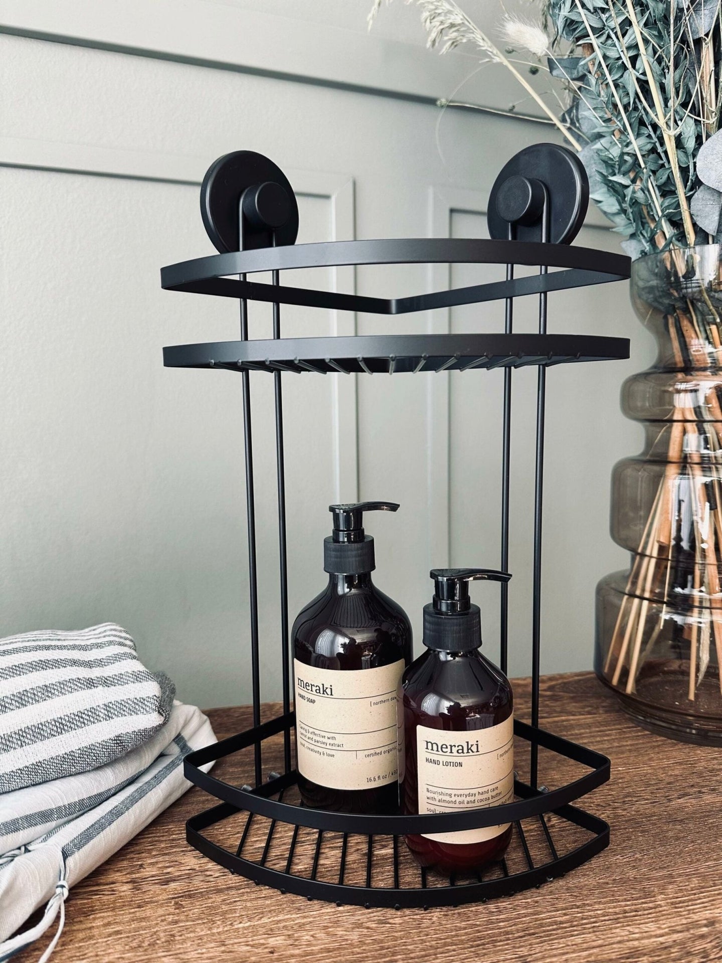 Dobbelt hylde til badeværelse – Sugekop - VIAMAJA.DK