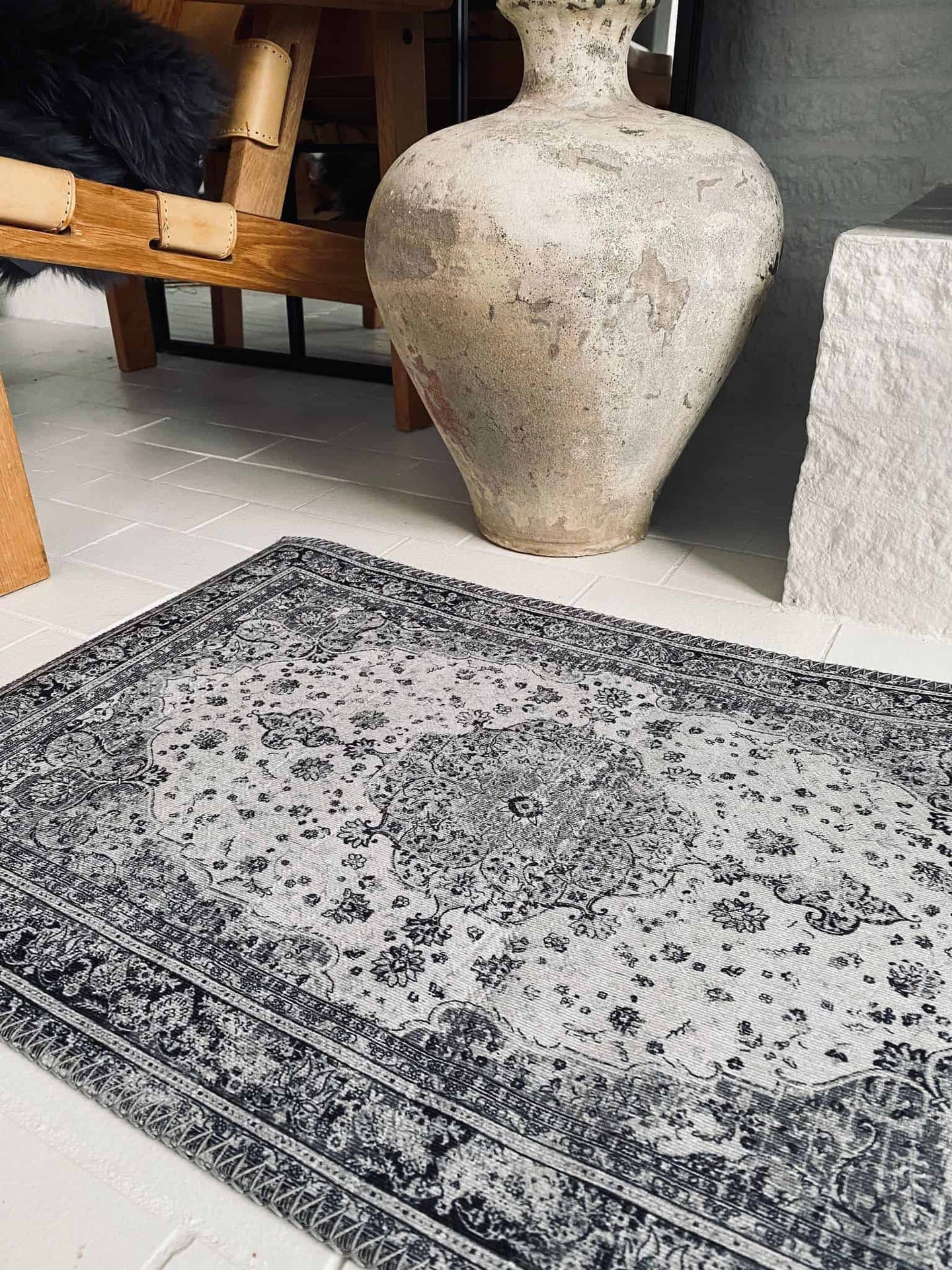 Dørmåtte vintagelook Grå 50x80cm - VIAMAJA.DK