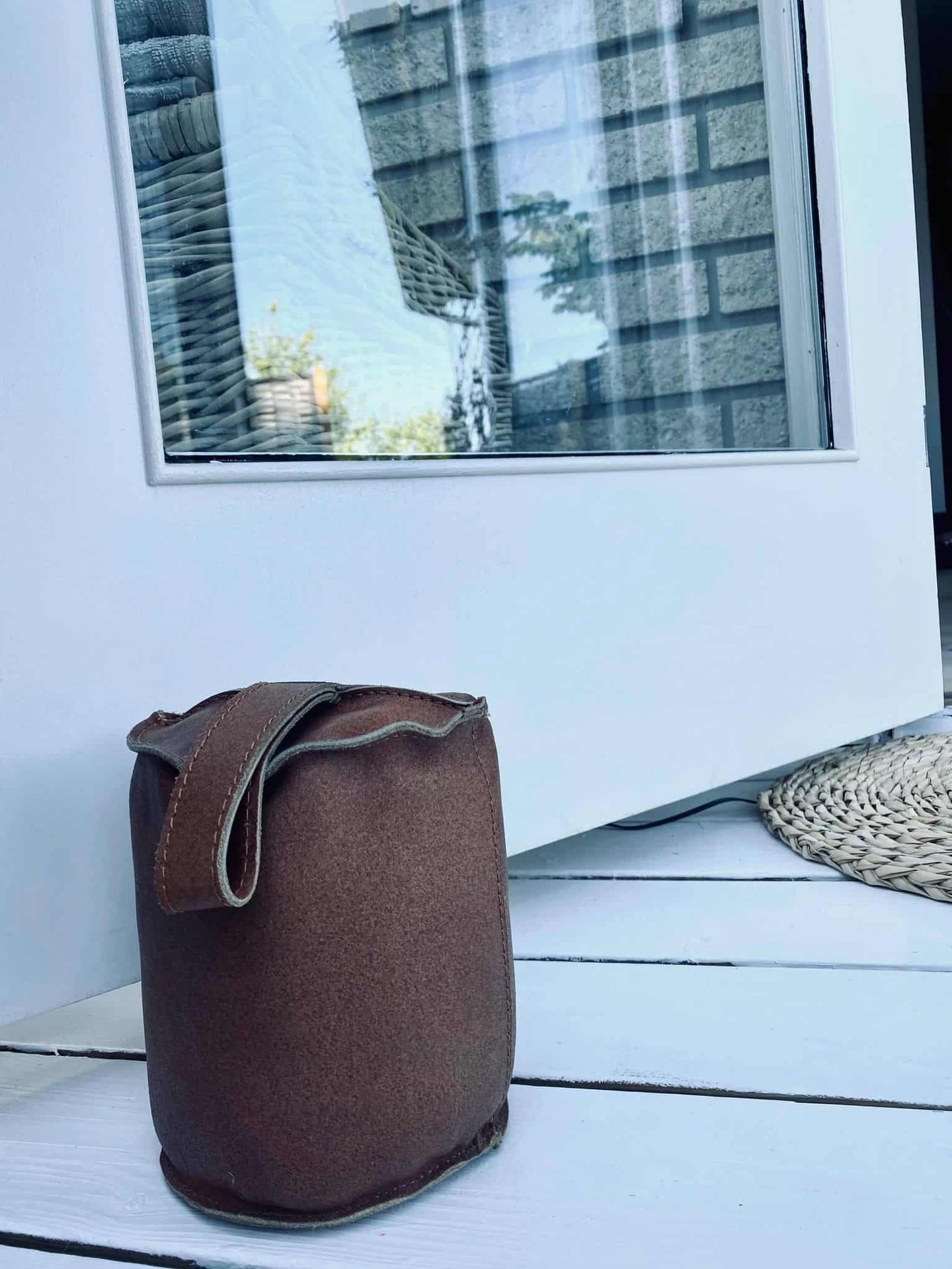 Dørstopper - Cognac skind - VIAMAJA.DK