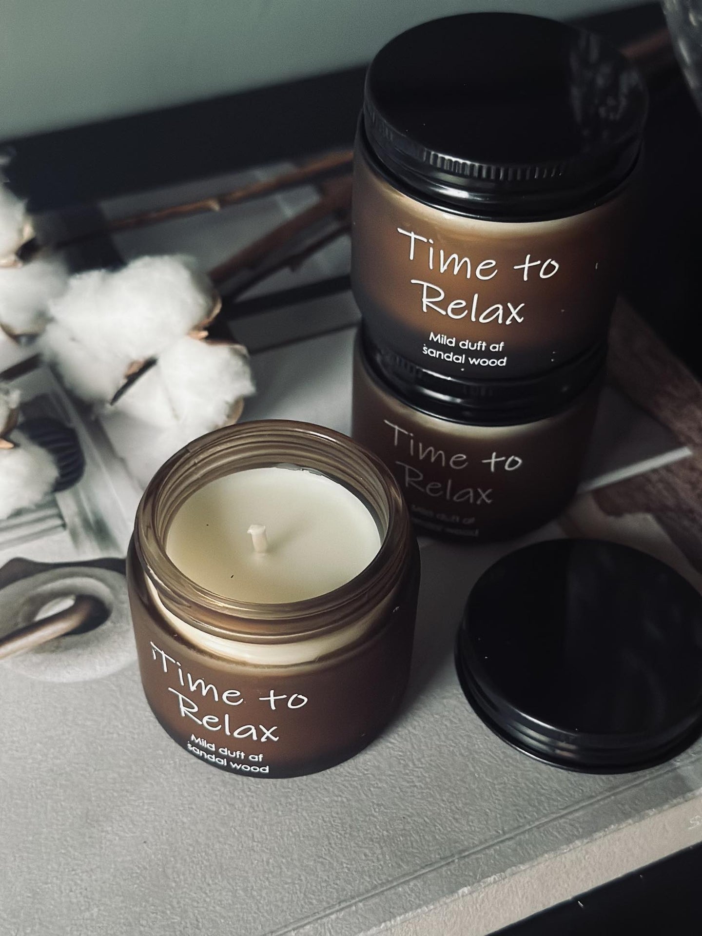 Duftelys 3 stk – SANDALWOOD - VIAMAJA.DK