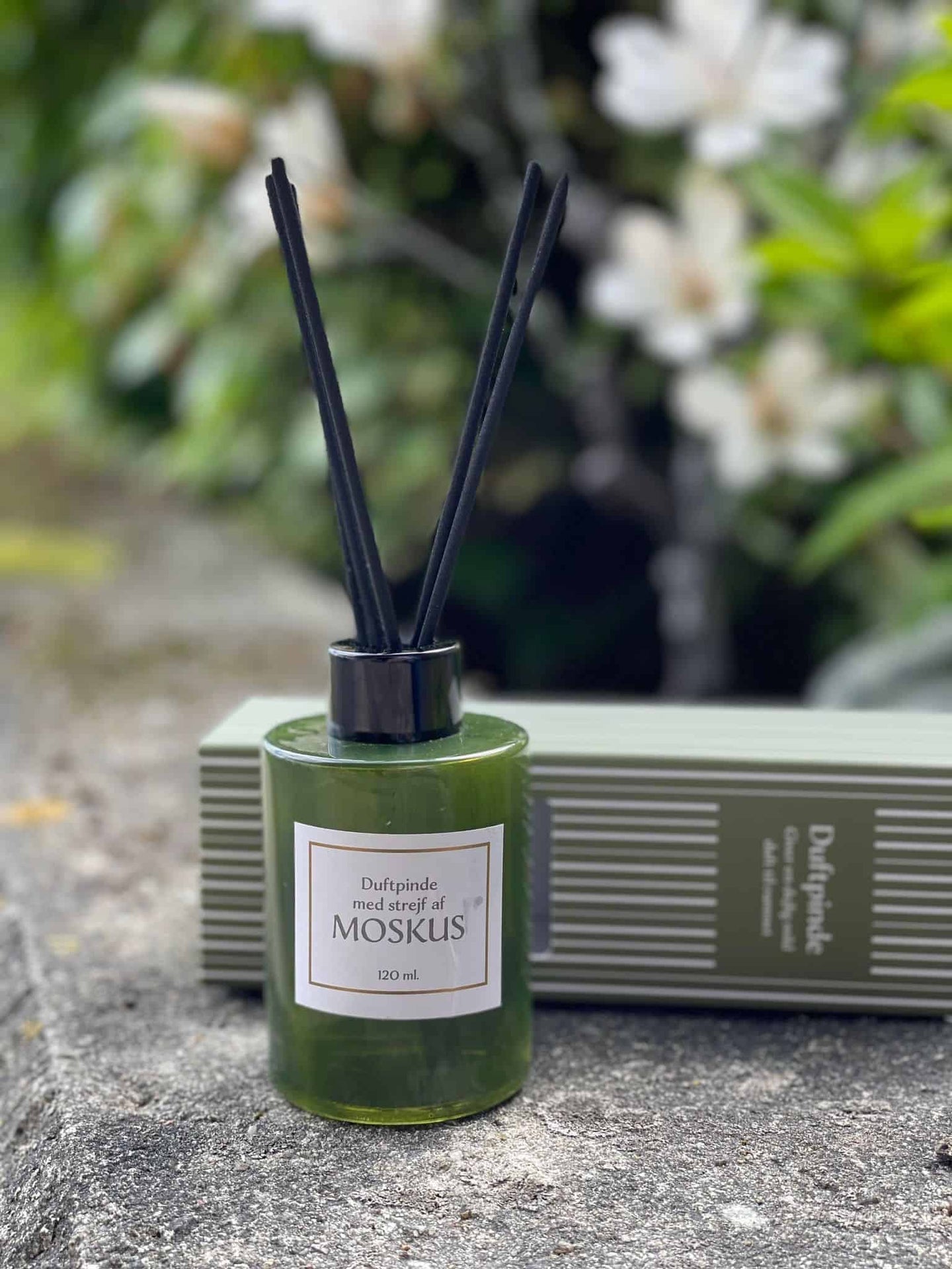 Duftepinde - Moskus 120ml - Oliven farve - VIAMAJA.DK