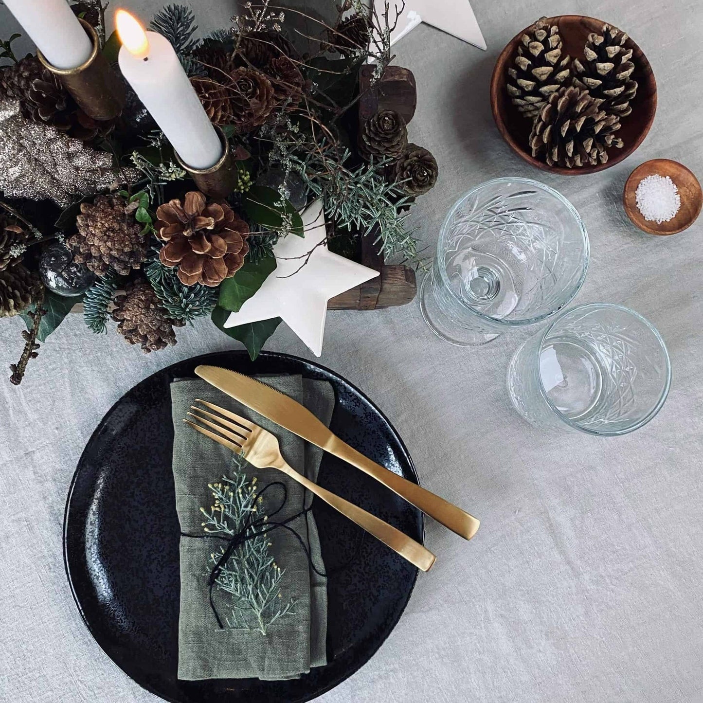 Dug i vasket hør 140x270cm – Stone - VIAMAJA.DK