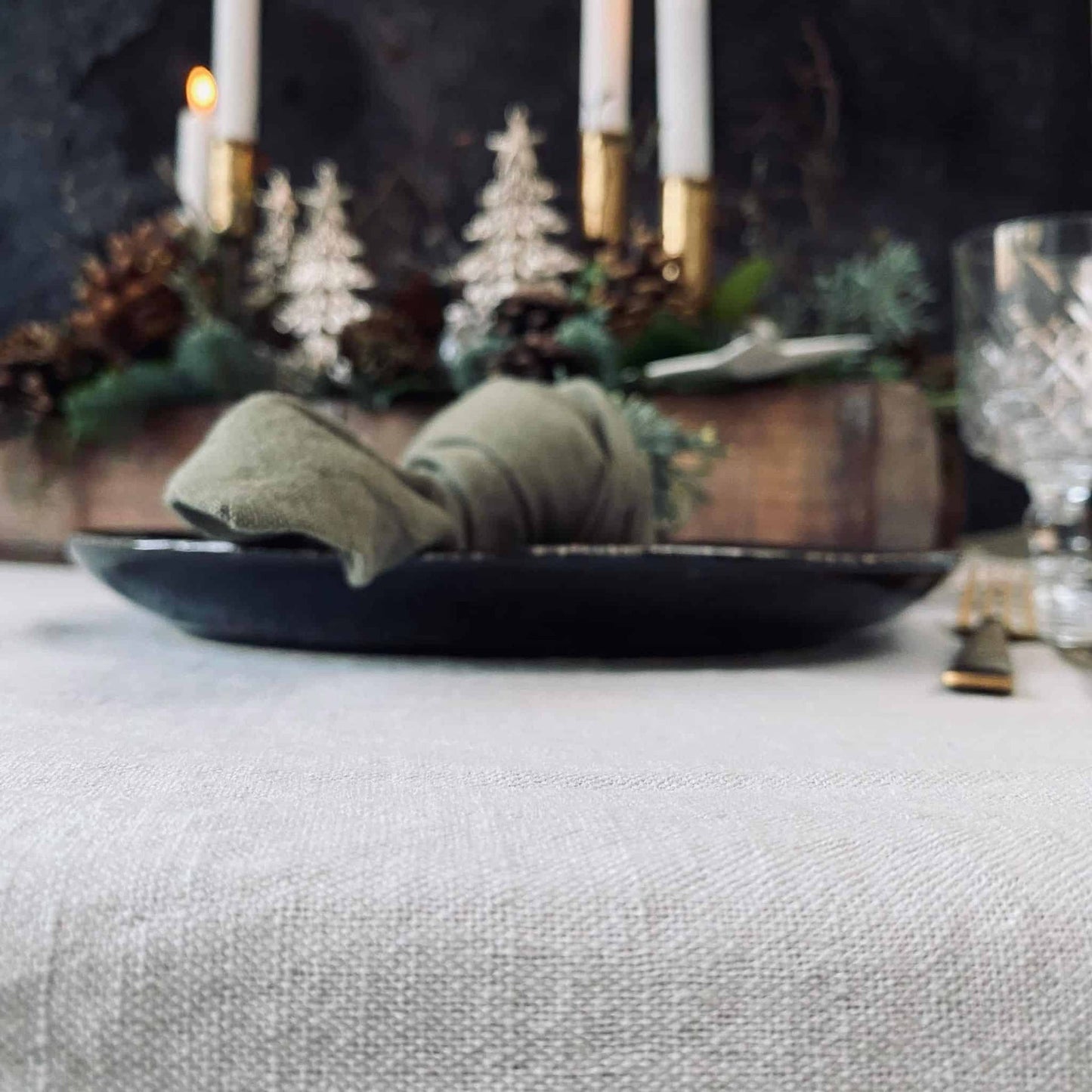 Dug i vasket hør 140x270cm – Stone - VIAMAJA.DK