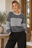 Stickad Sicilia Grey – Randig Stickad Tröja