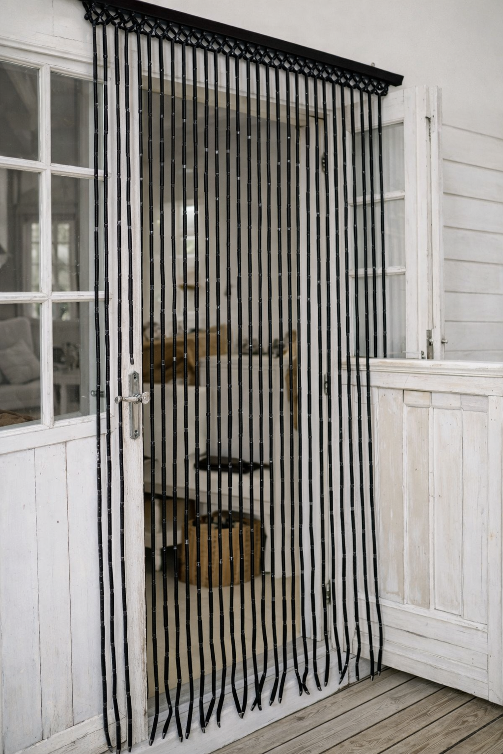 Gardin i bambu svart - 90x180