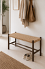 Bänk rökt Ek - 90 cm – flätad sits