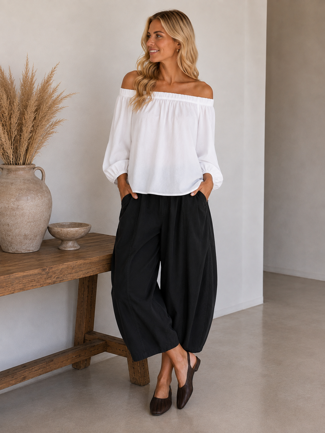 Byxor Malva black