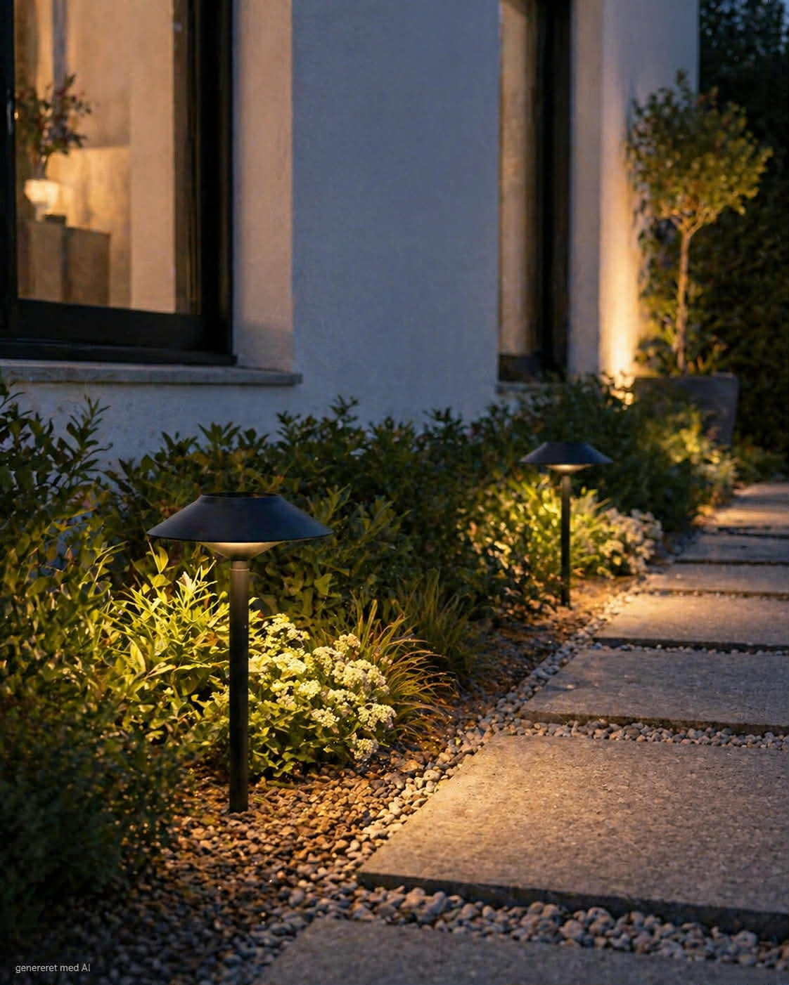 Trädgårdslampa med solceller – Set om 2 st