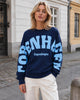 Blus Hibiscus - Navy / sky