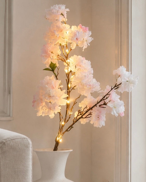 Japansk Körsbärsgren med ljus - Rosa