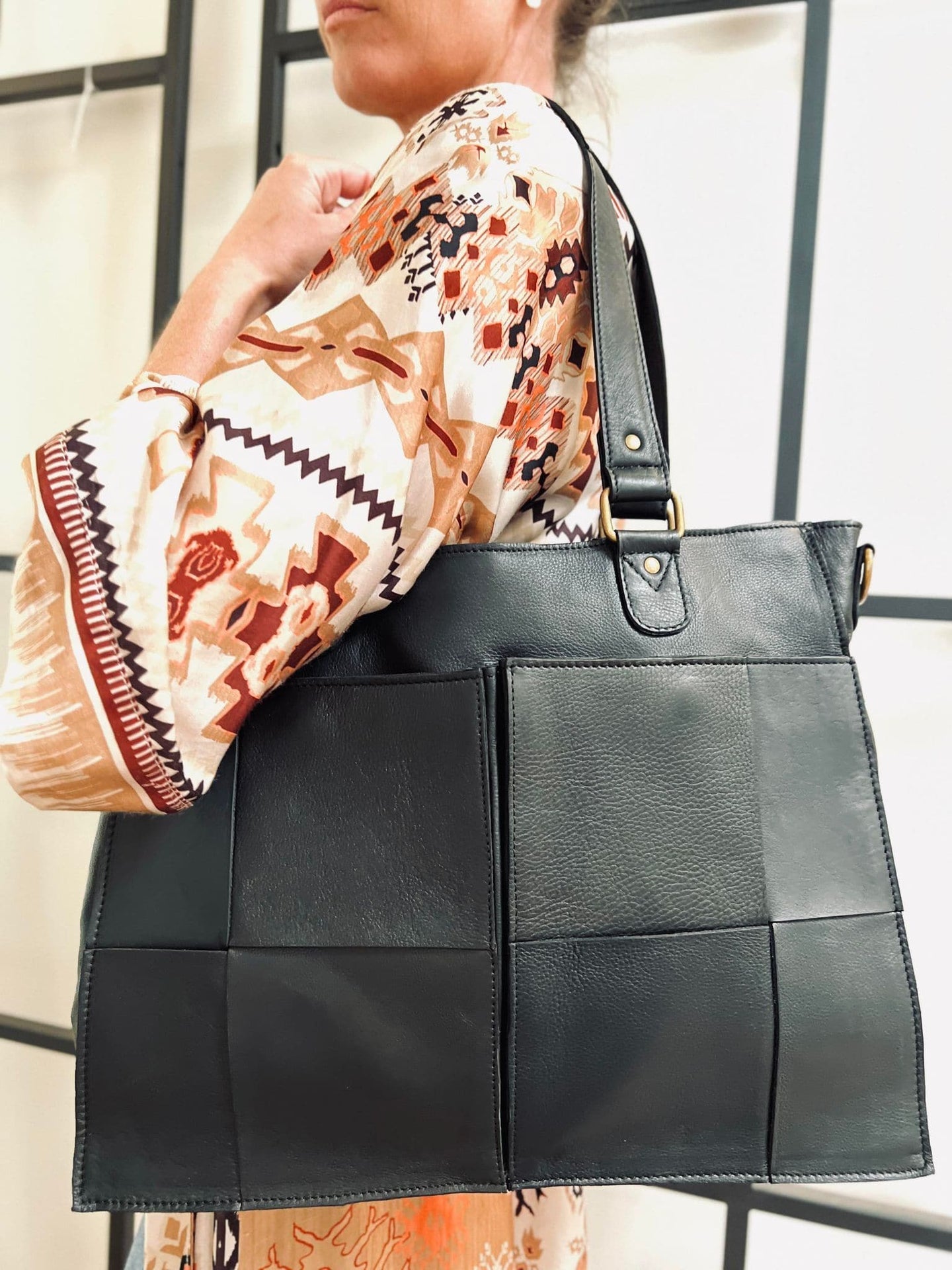 Elegant arbejdstaske / shopper - Sort - VIAMAJA.DK