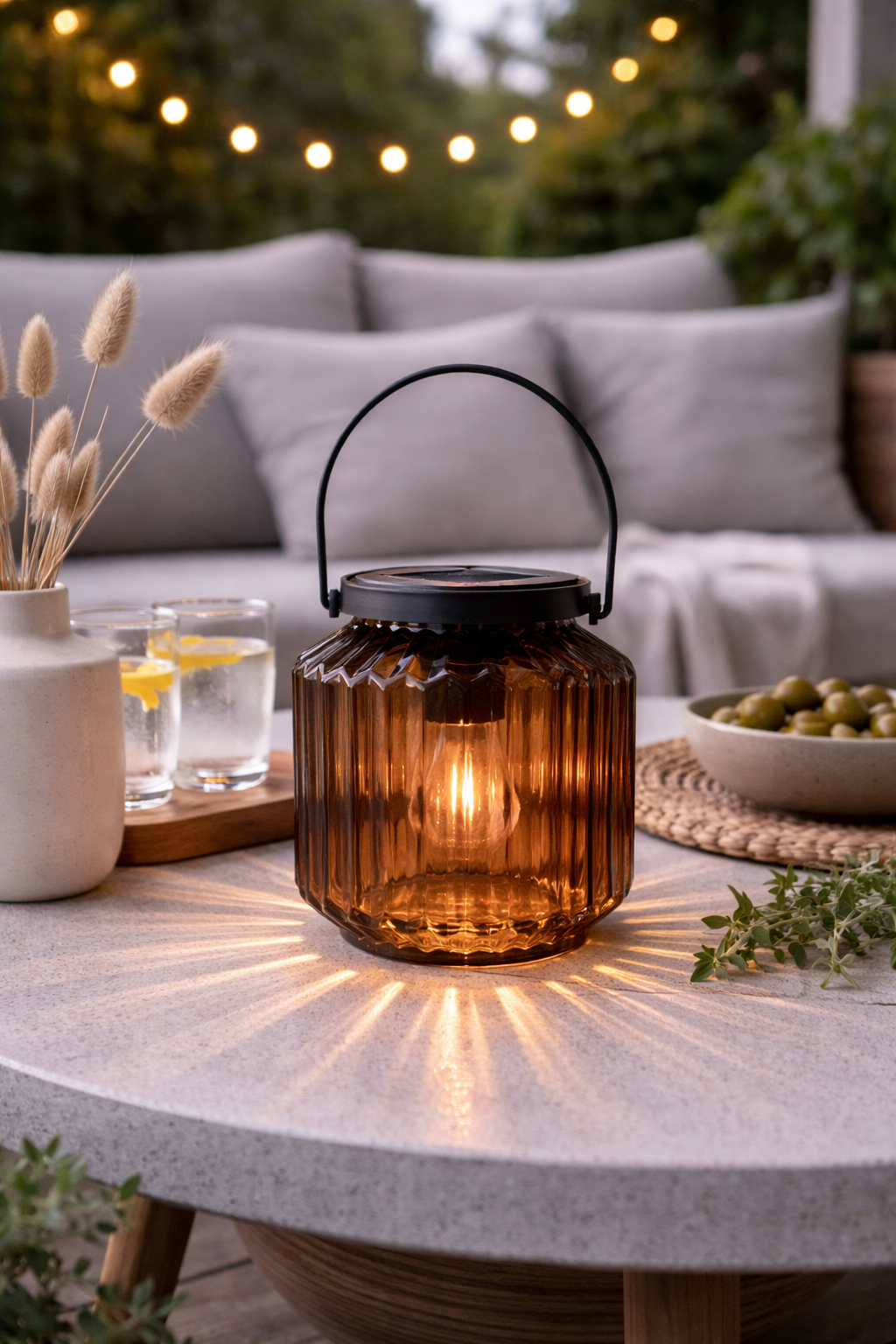 Lykta med solceller – Wilma Beige