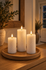 LED-blockljus / Vit Harlekin – 3 st med fjärrkontroll