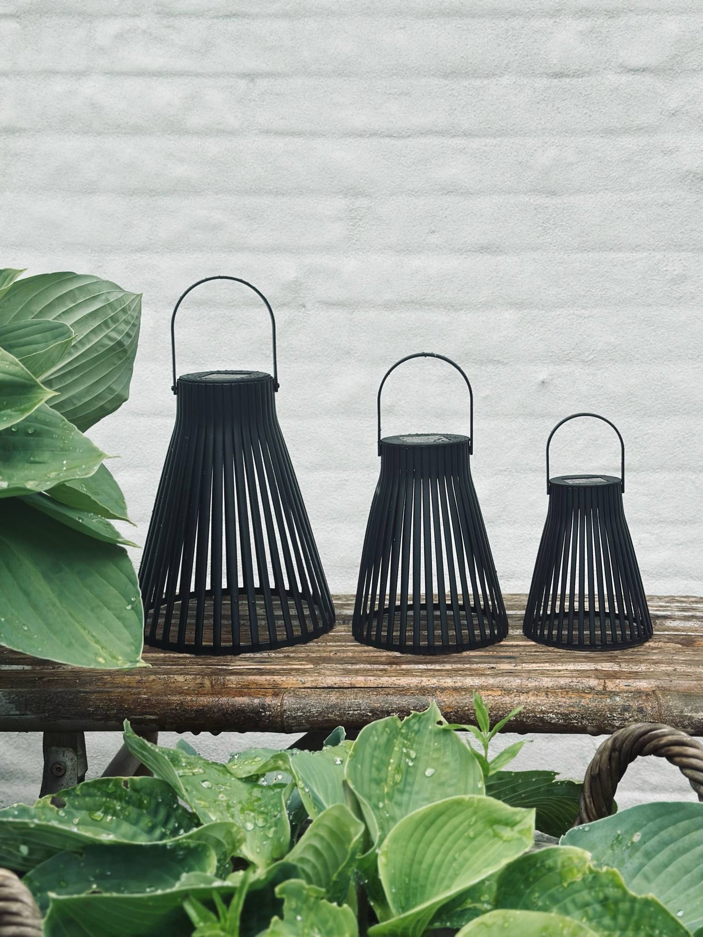 Lykta med solceller - GARDEN BLACK 24cm