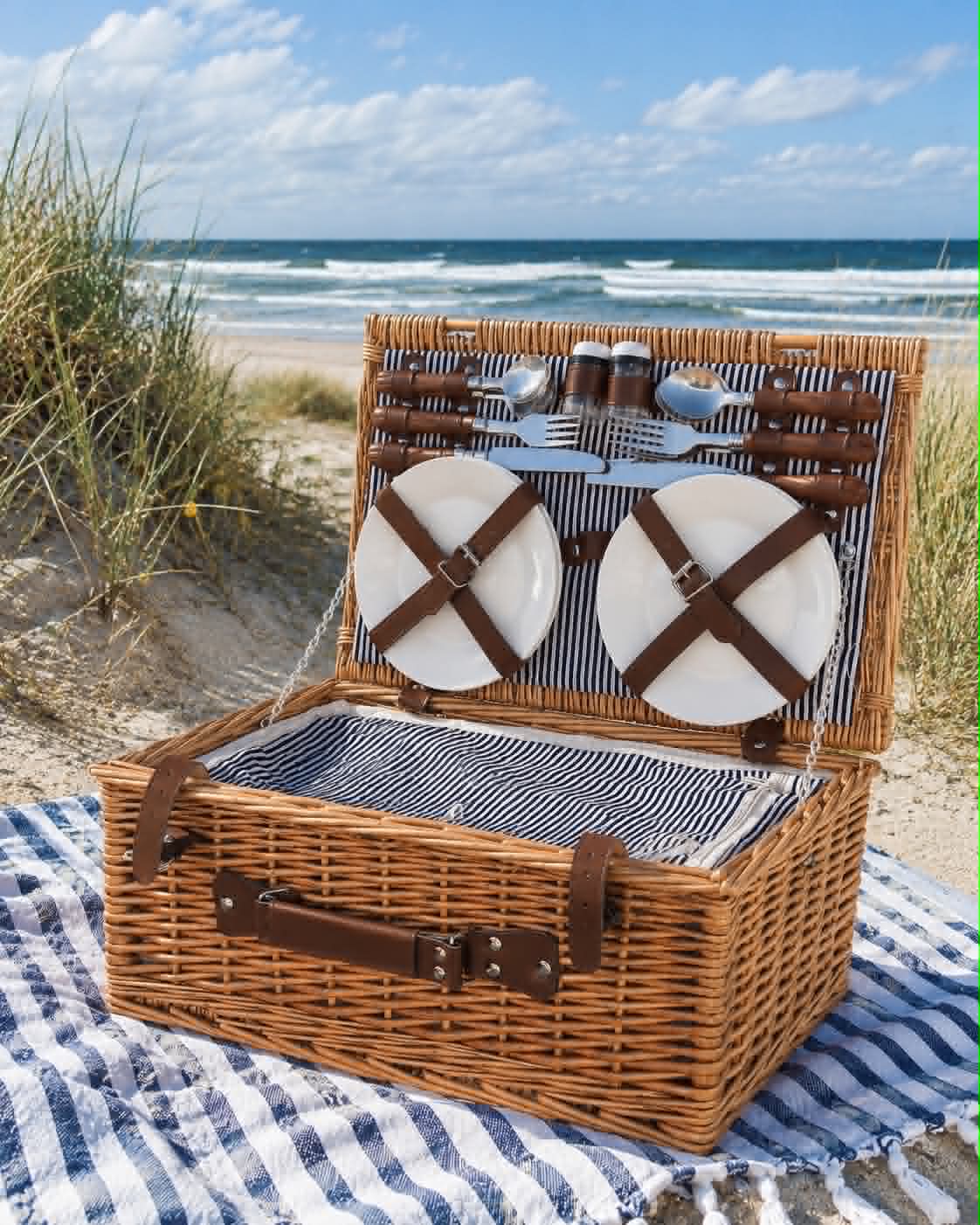 Picknickkorg med innehåll för 4 personer - DELUXE