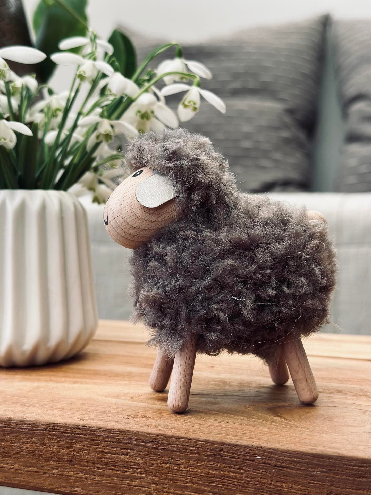 Får, grå/taupe, liten
