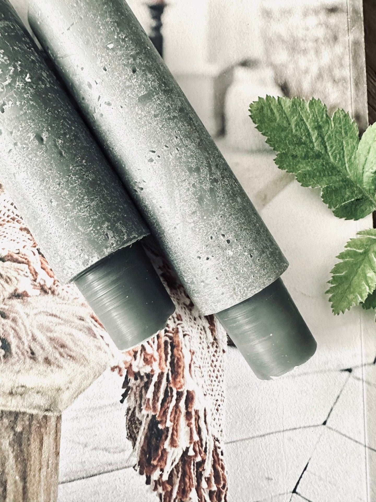 Flaskelys 15 cm - 2 stk Rustik Grå - VIAMAJA.DK