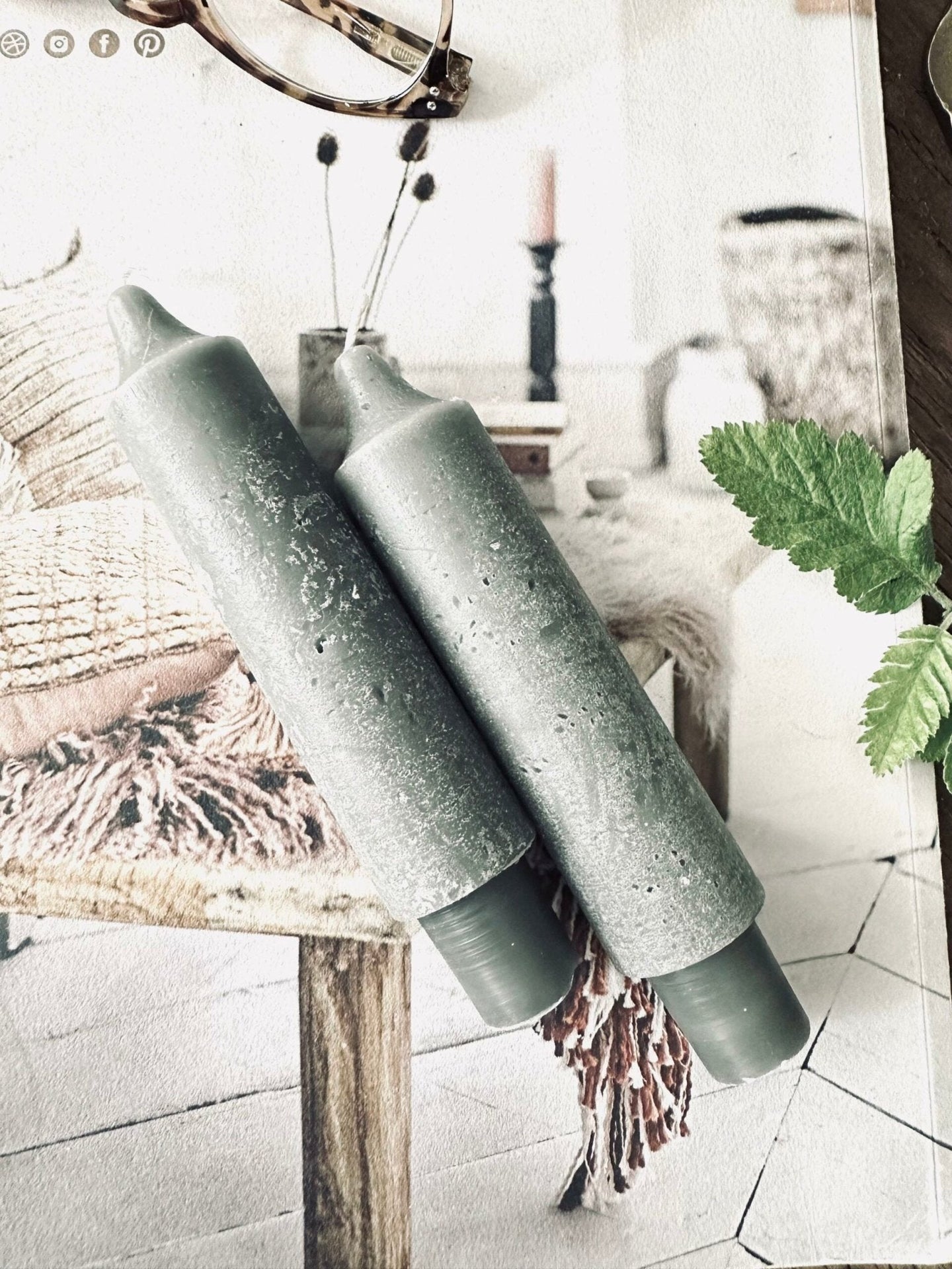 Flaskelys 15 cm - 2 stk Rustik Grå - VIAMAJA.DK