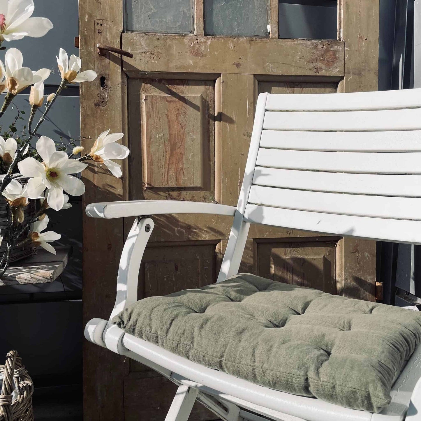 Futon hynde i hør - Salvie grøn - VIAMAJA.DK