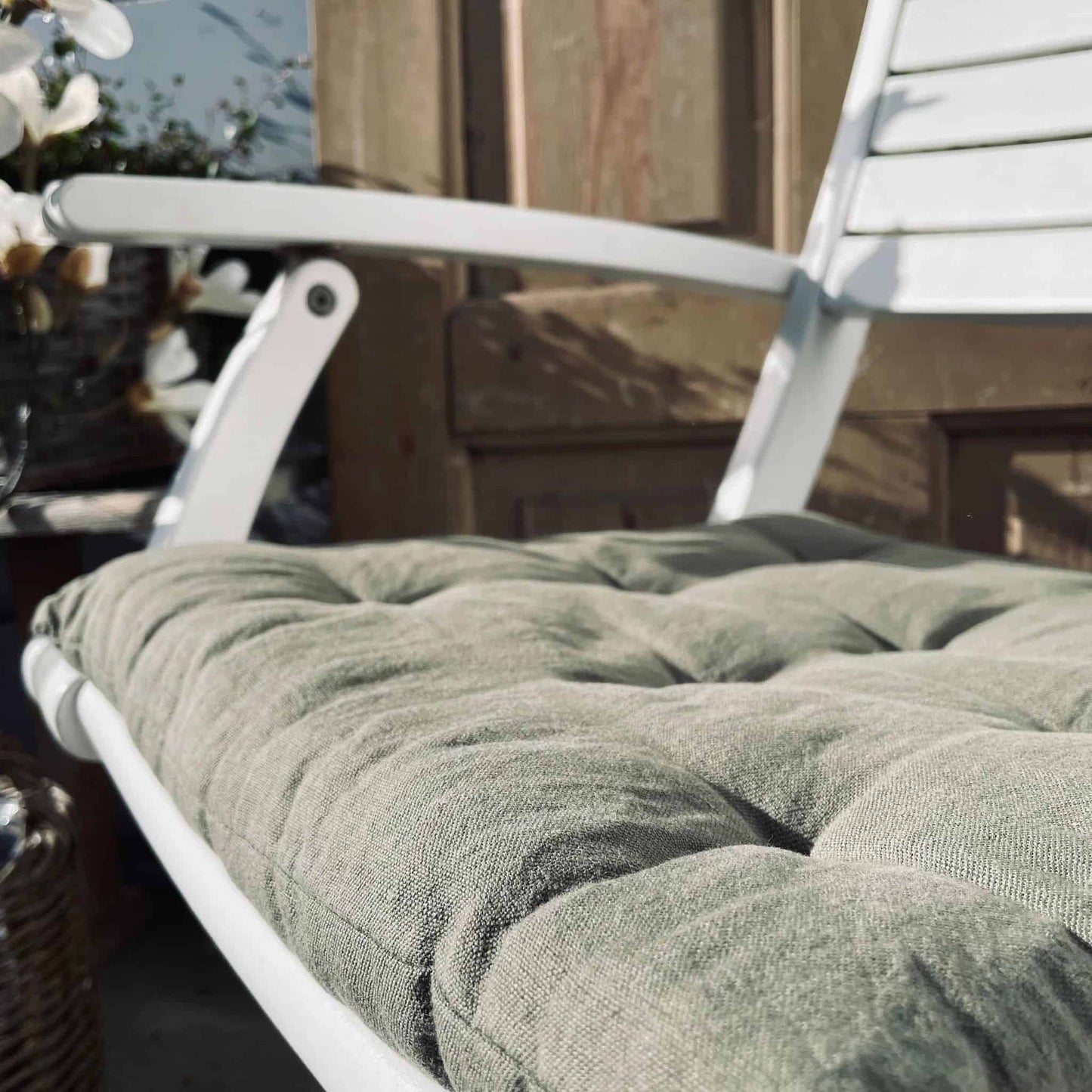 Futon hynde i hør - Salvie grøn - VIAMAJA.DK