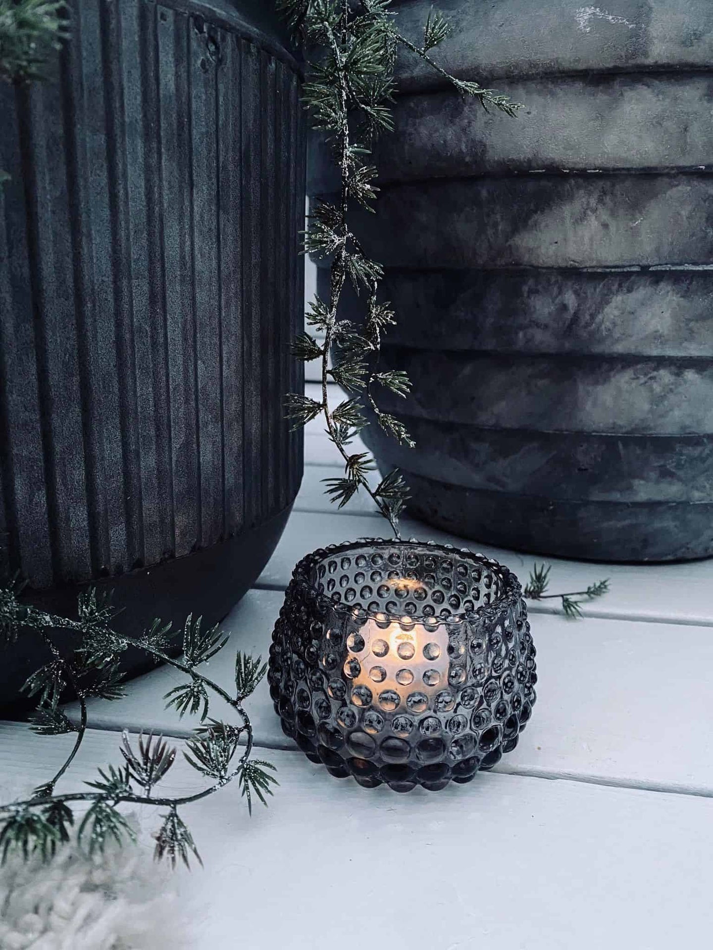 Fyrfadsstage - Dot - Røgfarvet - VIAMAJA.DK