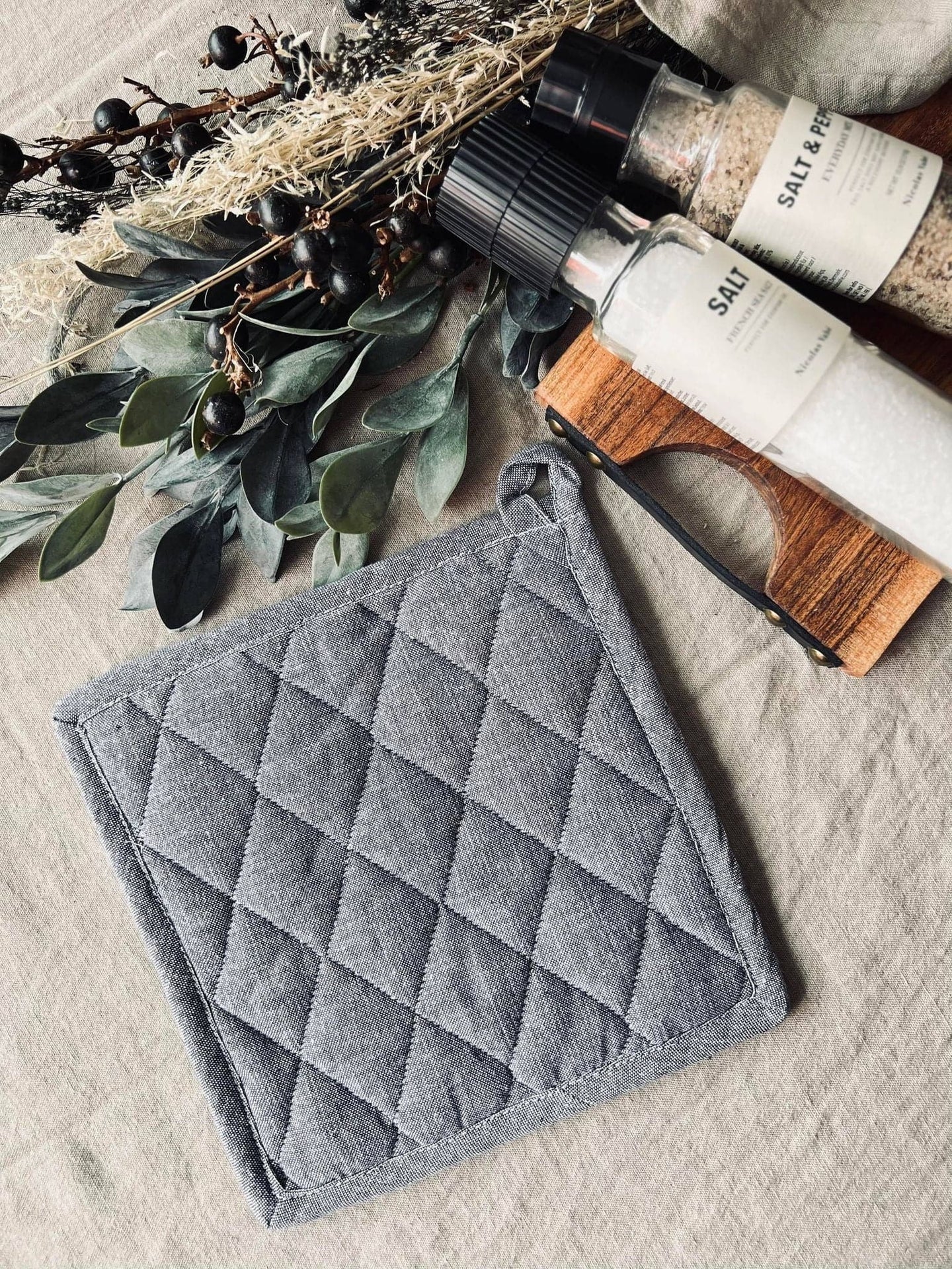 Grydelap - Blå quilt - VIAMAJA.DK