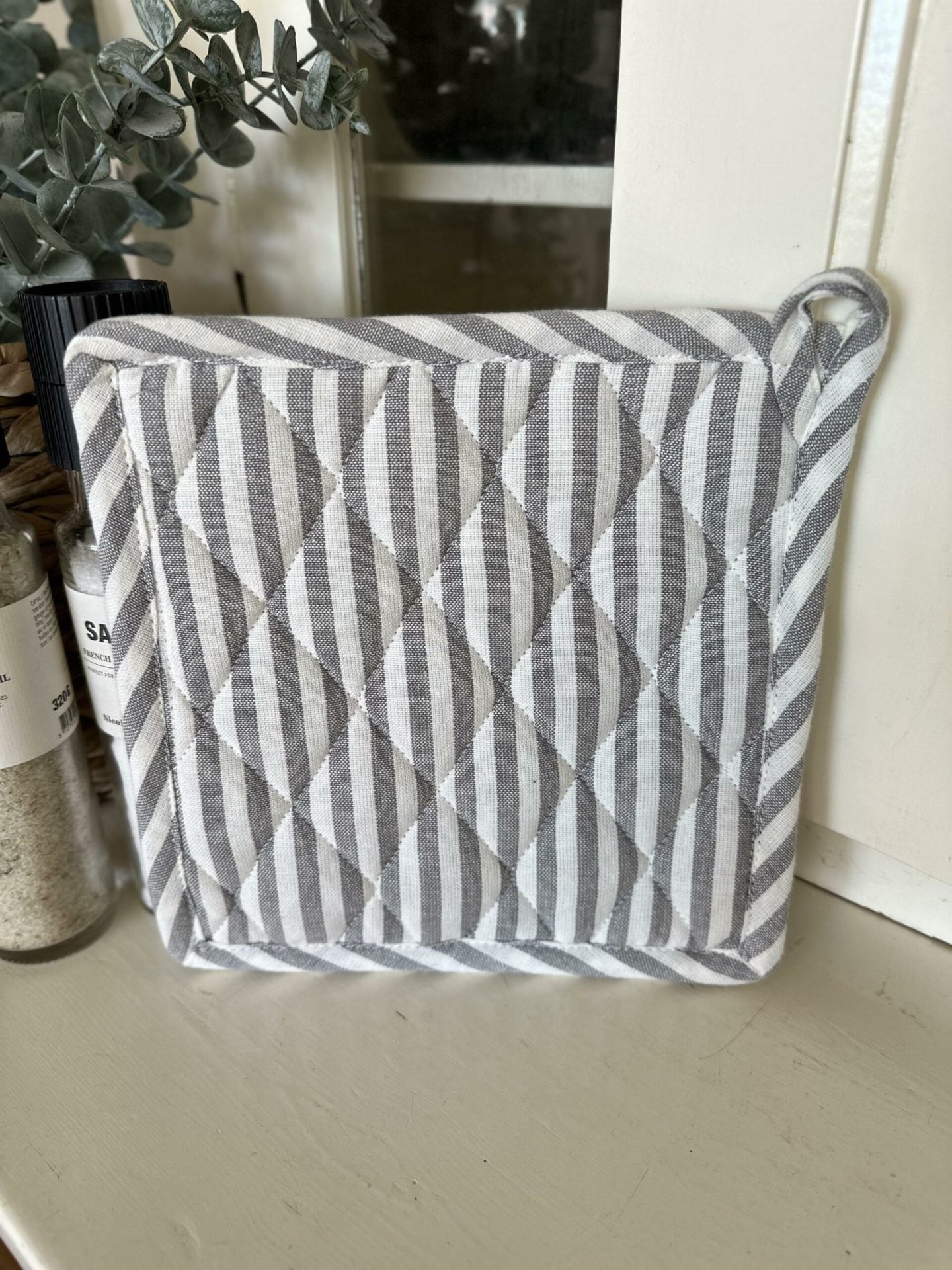 Grydelap - Grå strib quilt - VIAMAJA.DK