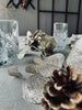 Girlang med blad / glitter - Ljus beige 180 cm
