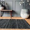 Golvmatta i flätat läder - 70x140cm Dark green