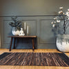 Golvmatta i flätat läder - Brun mix 70x140cm