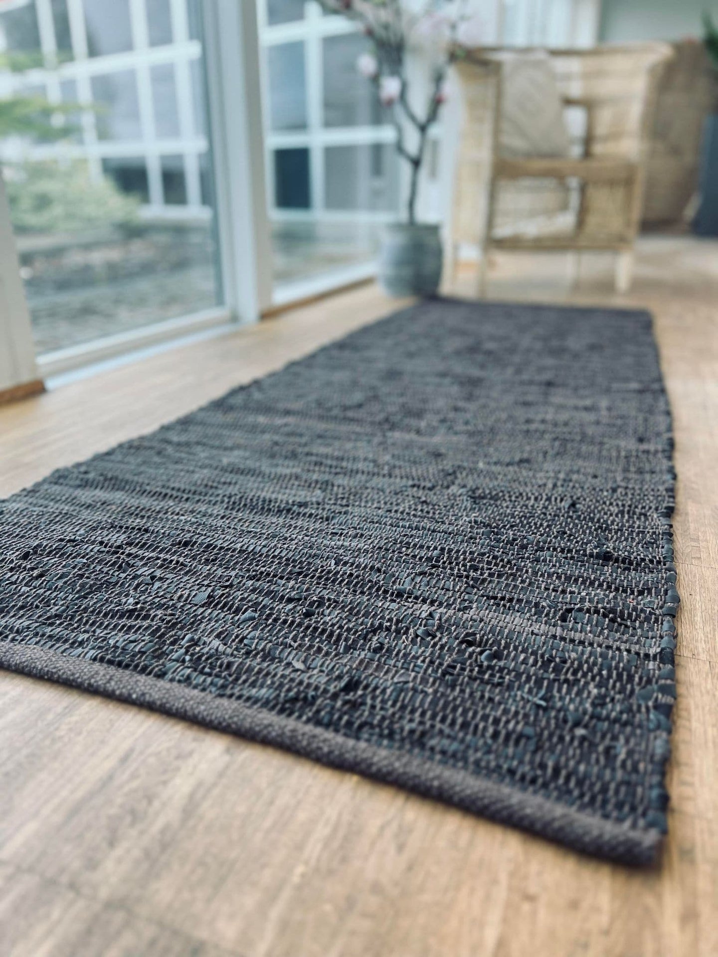 Gulvtæppe i læder - 70x200 cm Valnød - VIAMAJA.DK
