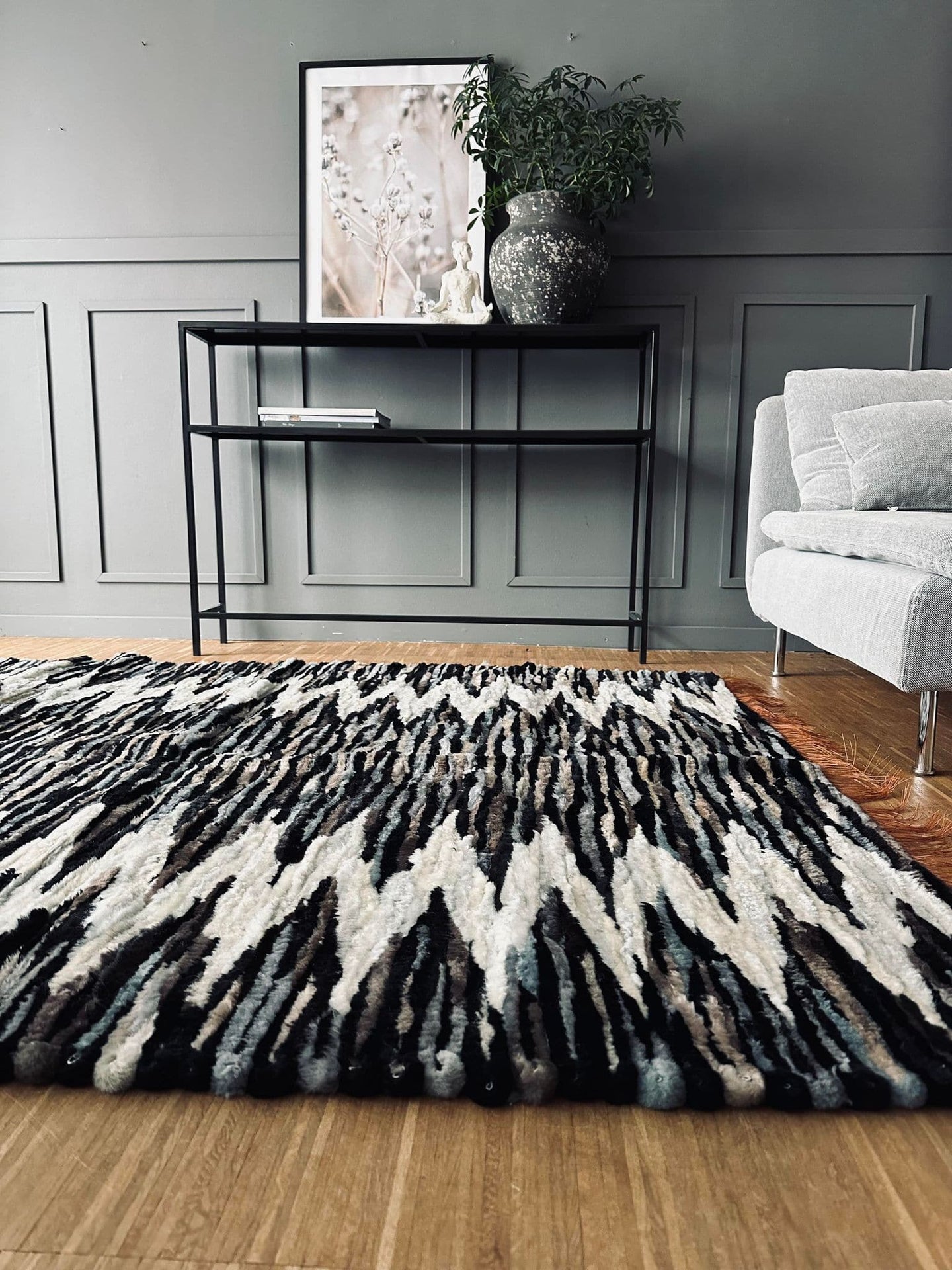 Gulvtæppe i lammeskind - ZigZag - VIAMAJA.DK