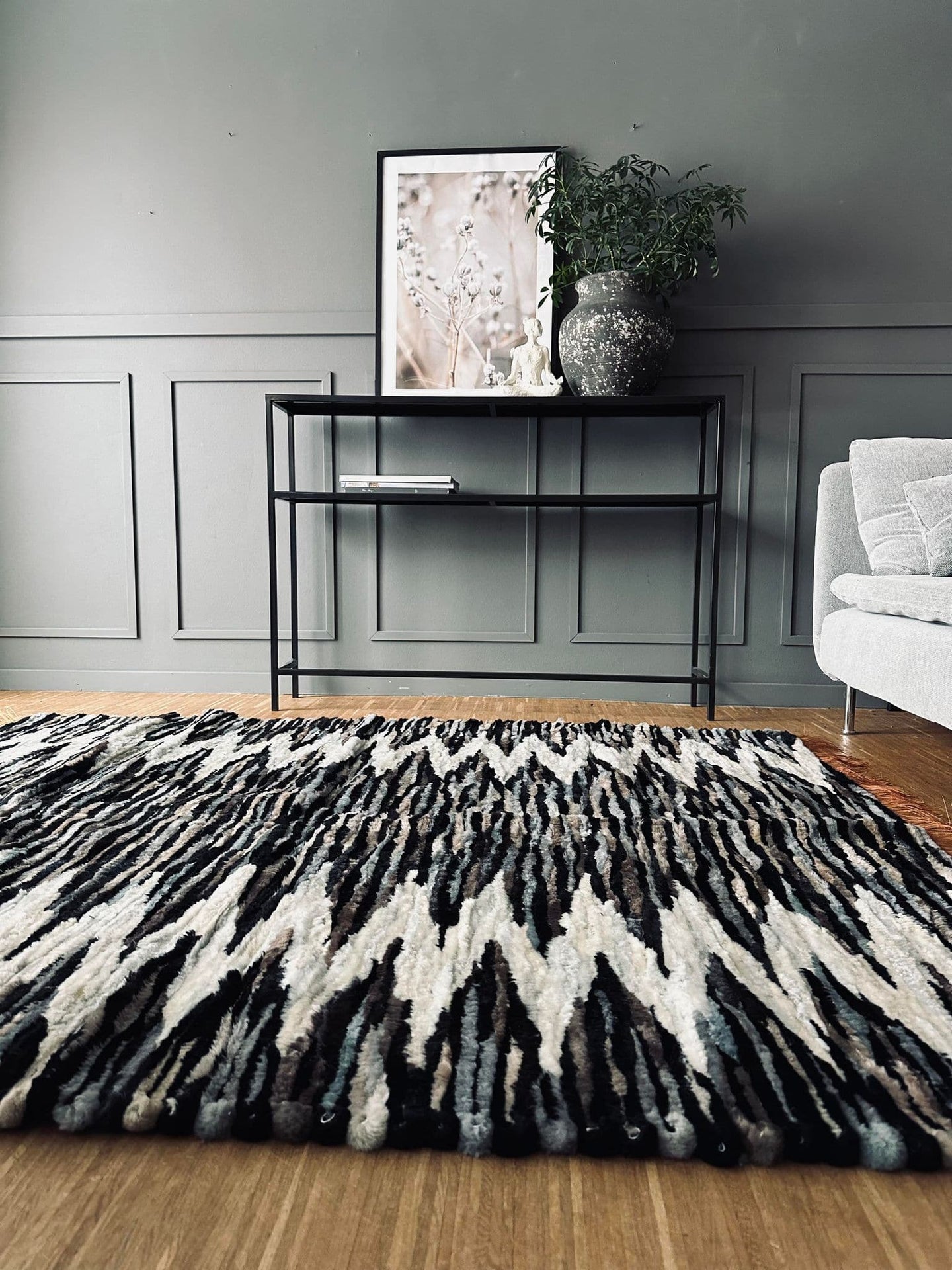 Gulvtæppe i lammeskind - ZigZag - VIAMAJA.DK