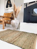 Golvmatta i olivskinn och jute / badrumsmatta – 60x90 cm